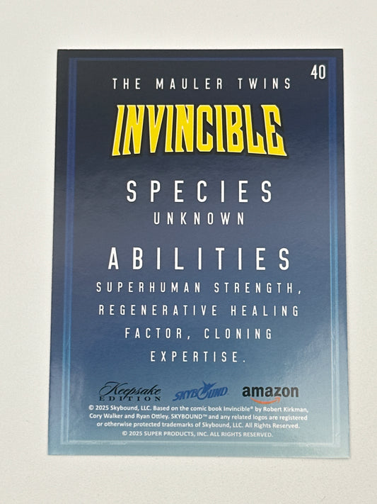 2025 Invincible Season 1 Keepsake Trading Card #040 The Mauler Twins Base Card