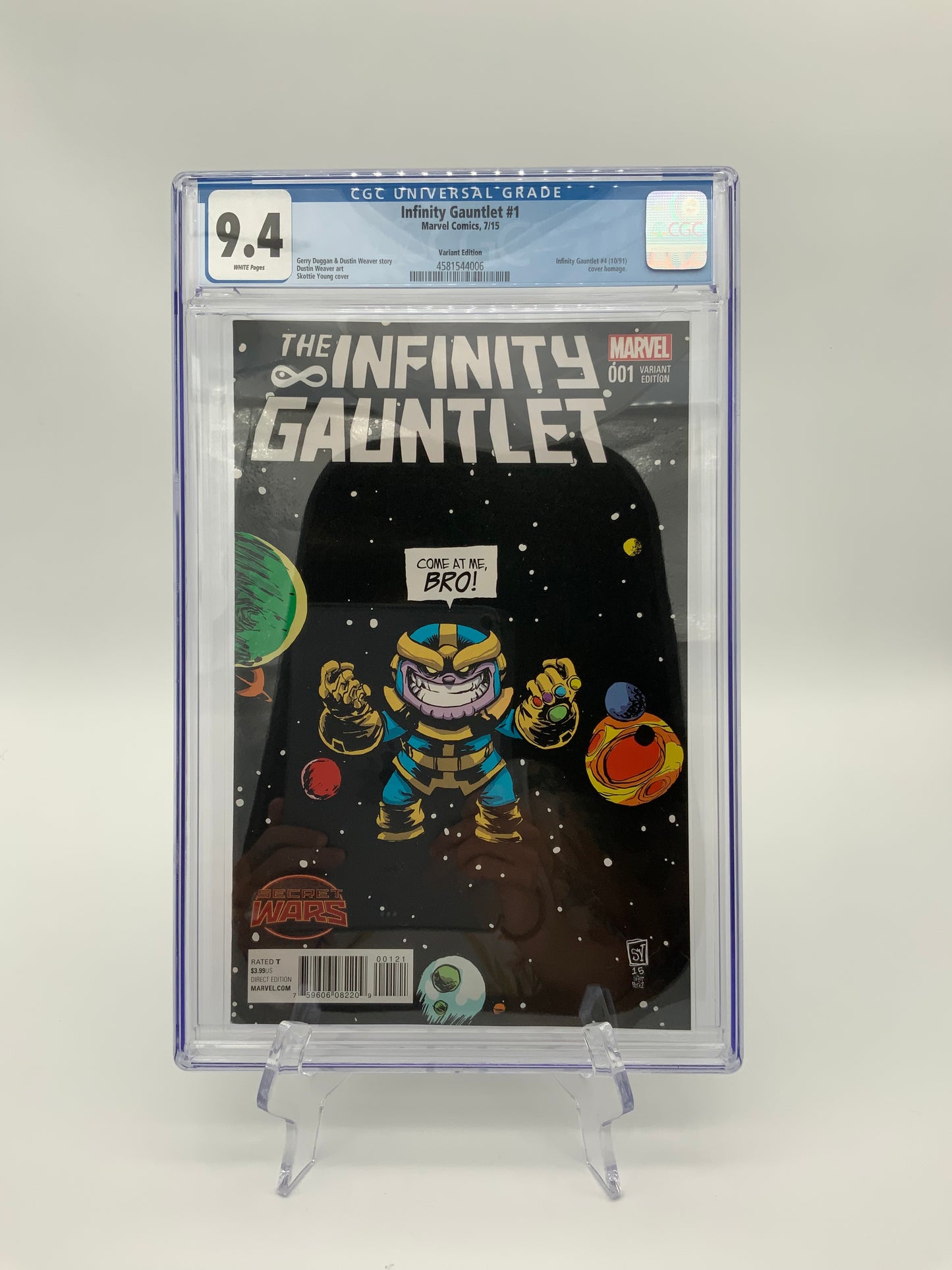 The Infinity Gauntlet #1 Skottie Young Variant CGC Graded
