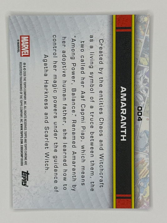 2026 Topps Marvel Chrome 004 Amaranth Base Card