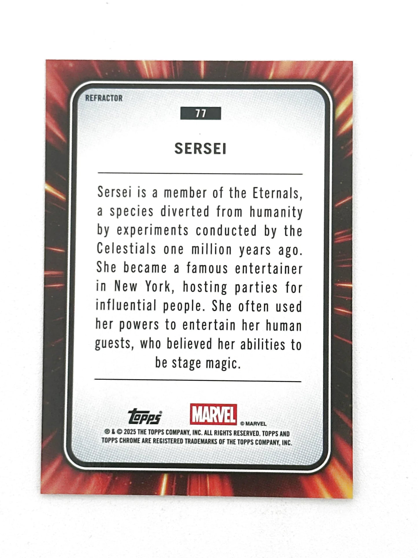 2025 Topps Marvel Chrome #077 Sersi Base Refractor - Glass City Comics & Collectibles