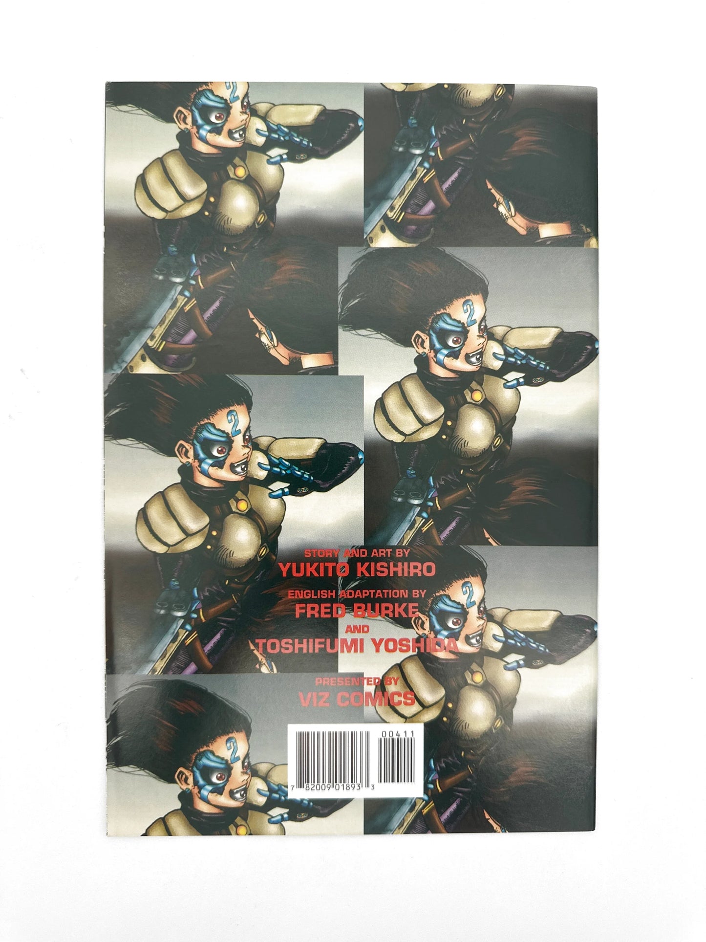 Manga comic book with a dynamic character illustration on the back cover