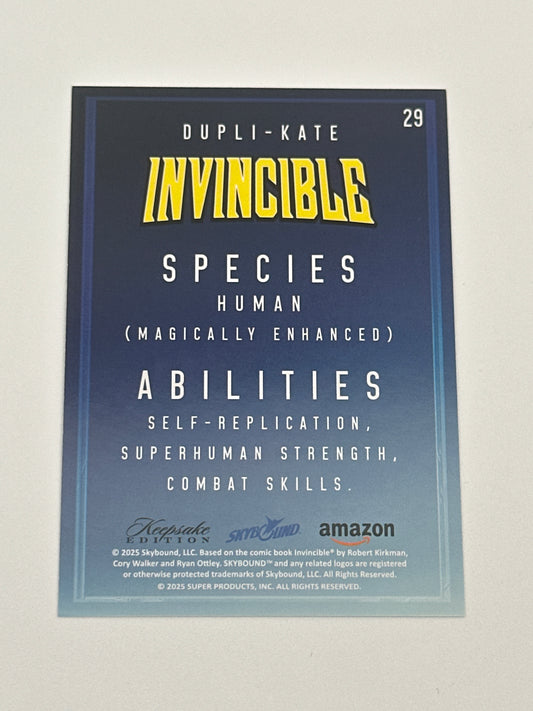 2025 Invincible Season 1 Keepsake Trading Card #029 Dupli-Kate Base Card