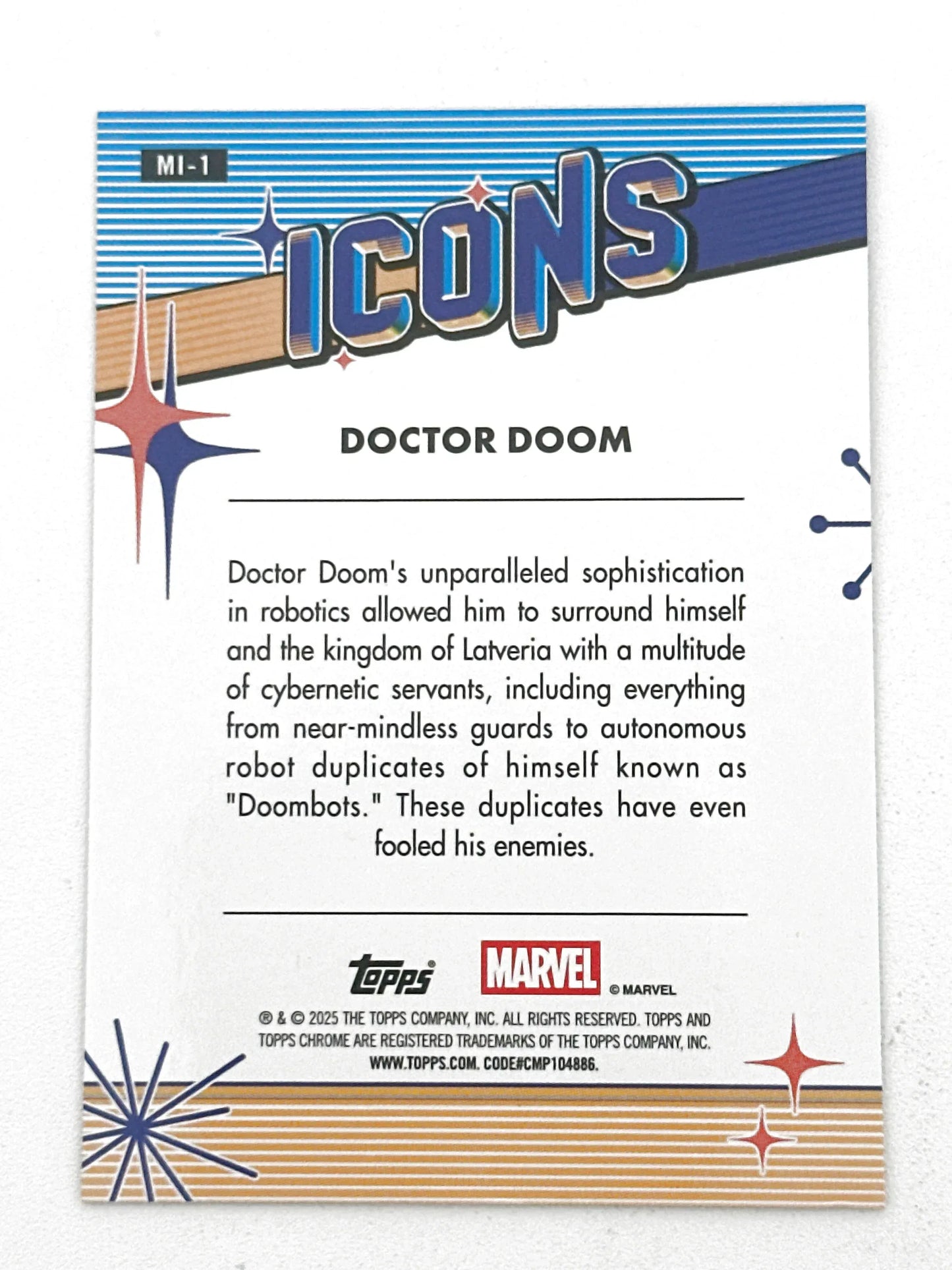 2025 Topps Marvel Chrome #000MI-1 Doctor Doom Icons - Glass City Comics & Collectibles