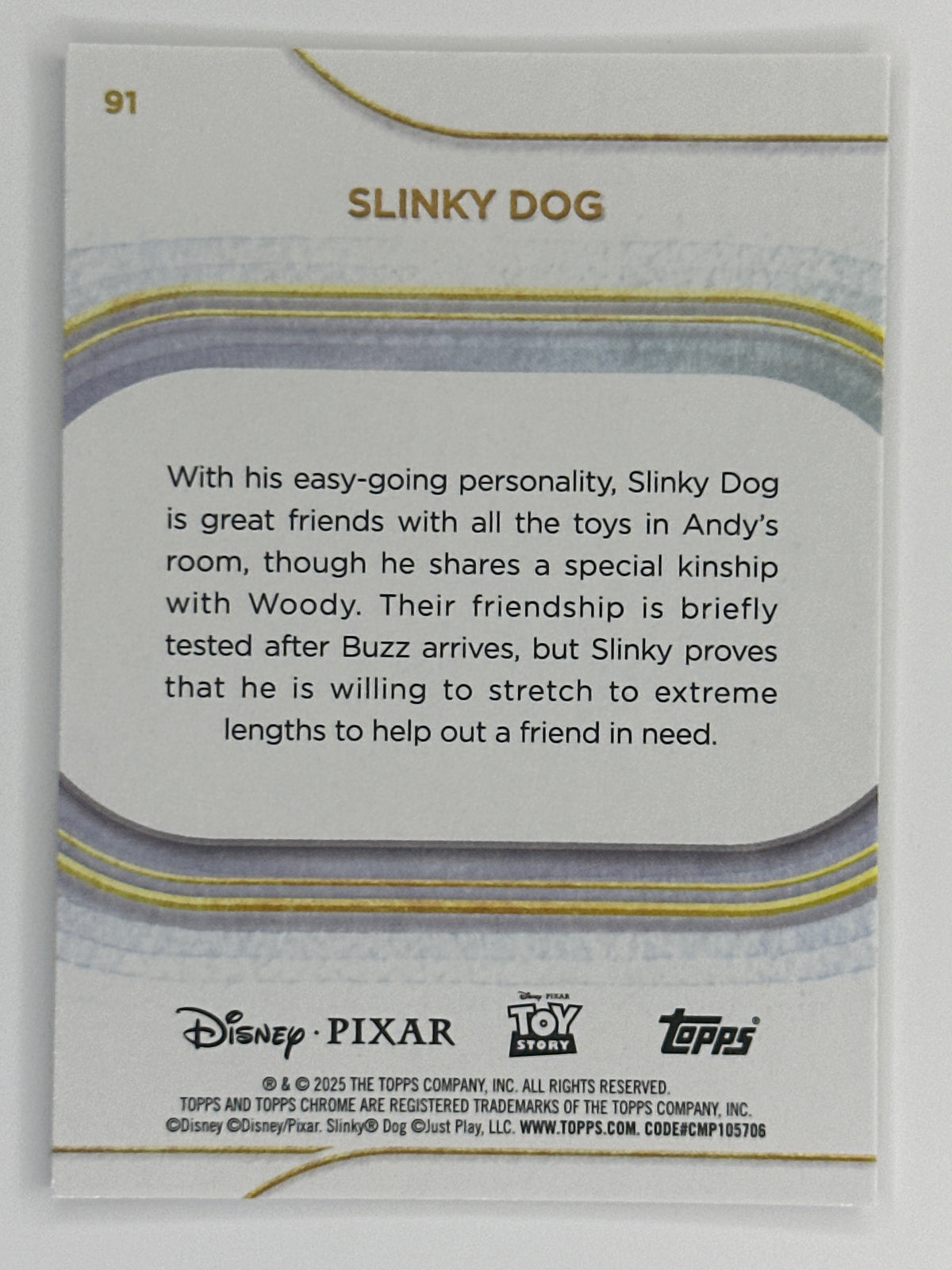 2025 Topps Disney Chrome 091 Slinky Dog Base Card