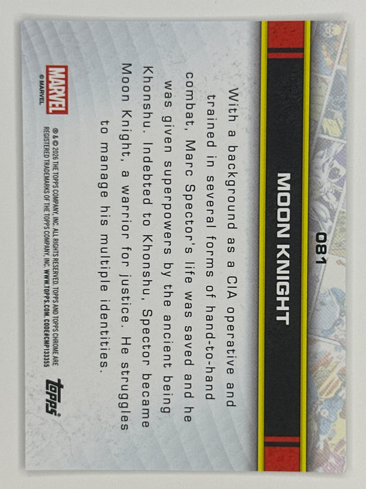 2026 Topps Marvel Chrome 081 Moon Knight RayWave Refractor Card