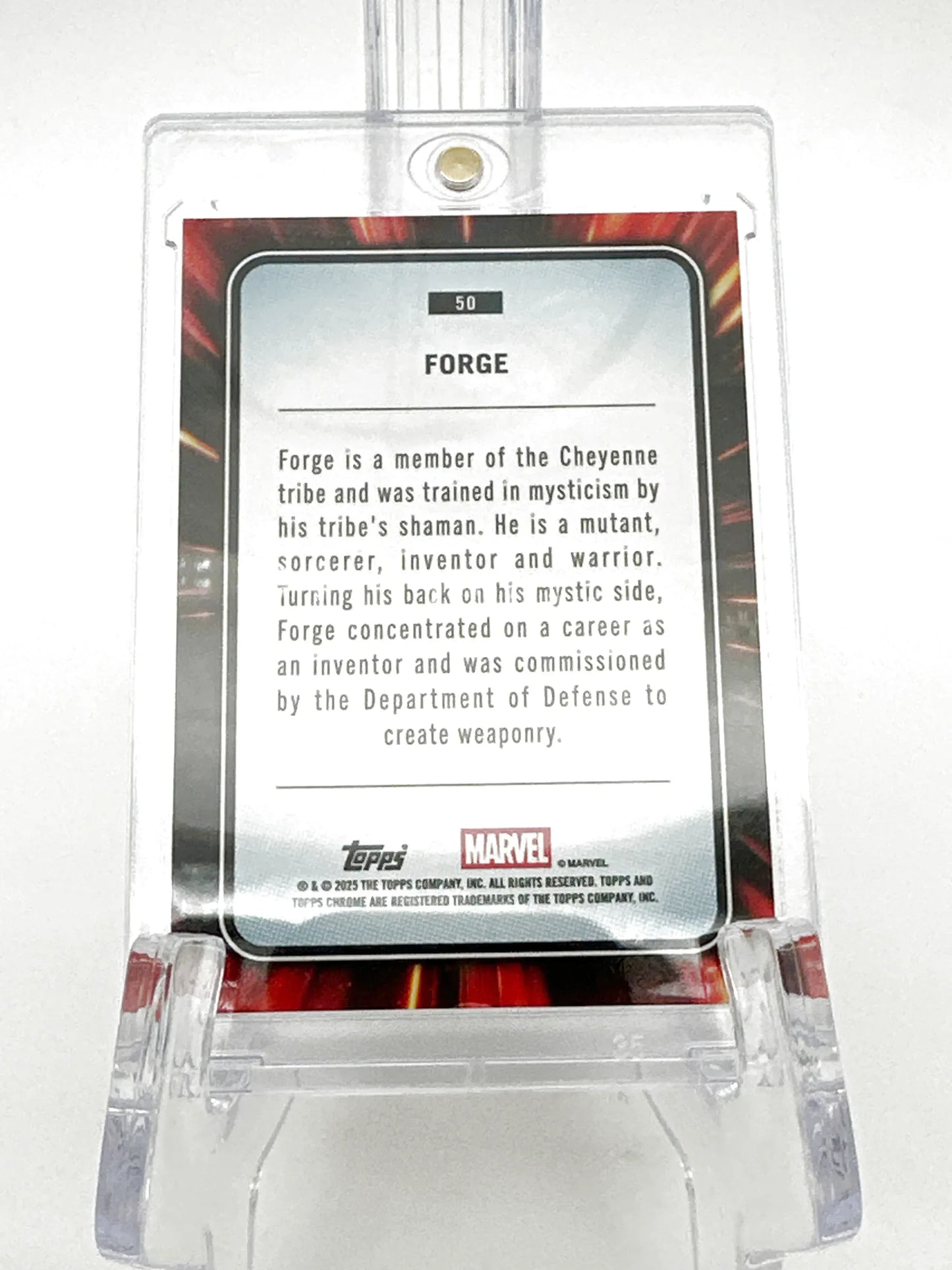 2025 Topps Marvel Chrome #050 Forge Orange Refractor 06/25 - Glass City Comics & Collectibles