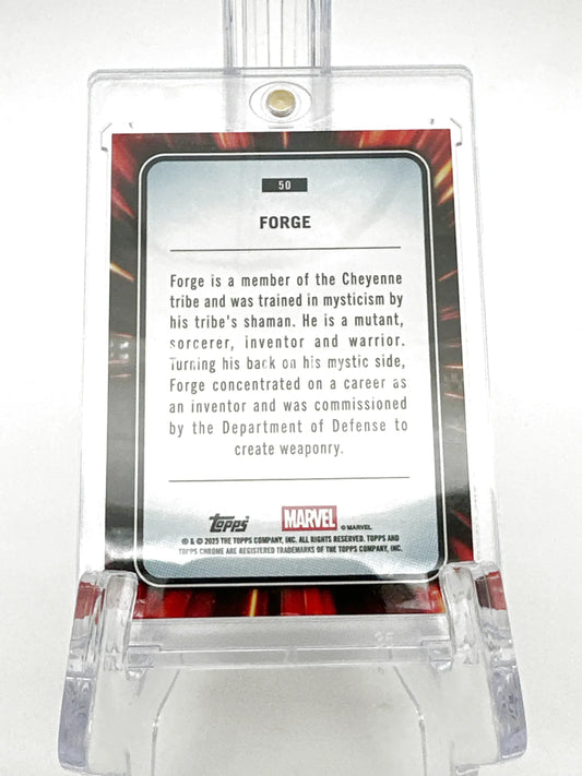 2025 Topps Marvel Chrome #050 Forge Orange Refractor 06/25 - Glass City Comics & Collectibles
