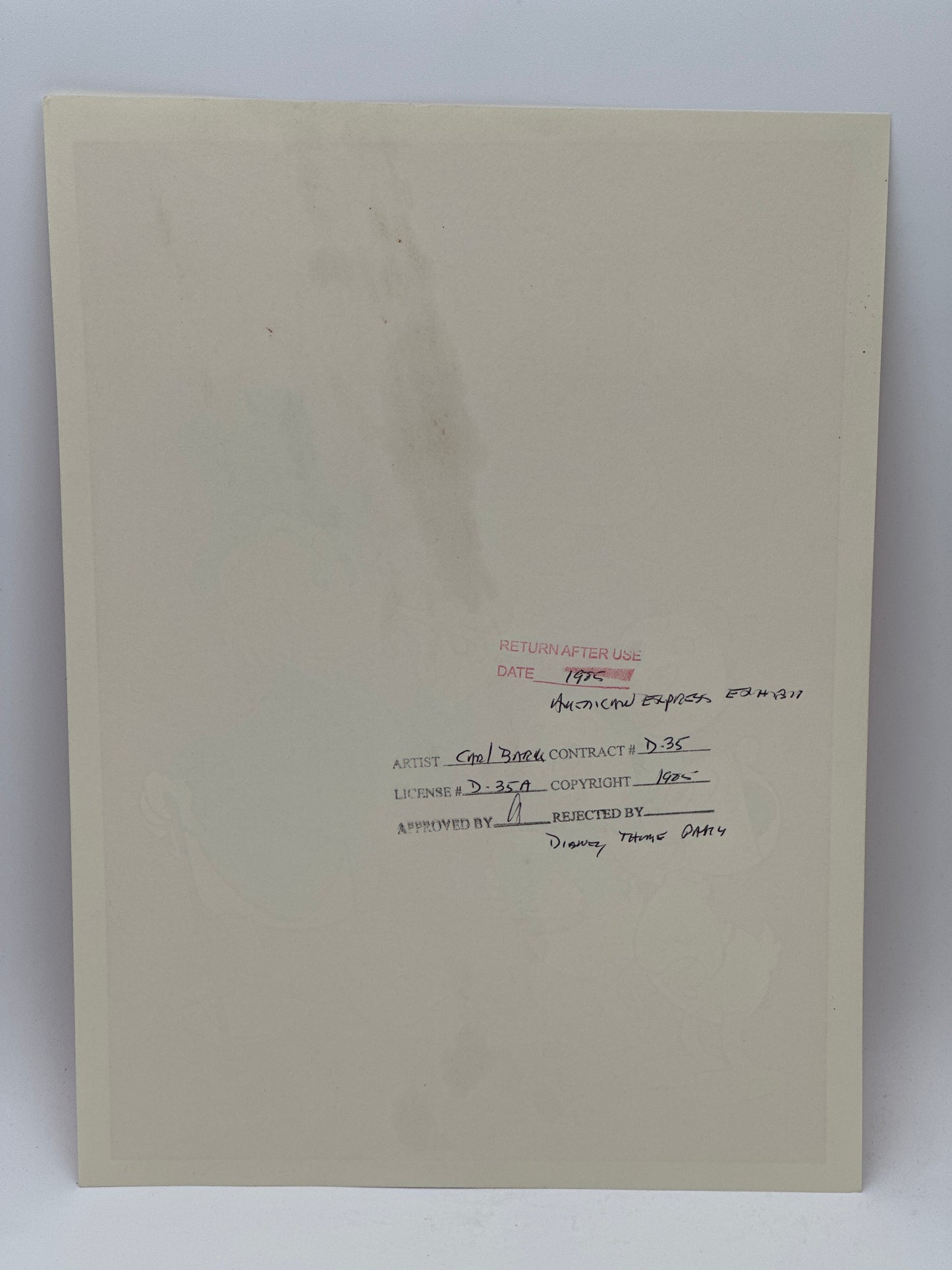 1985 Disney Uncle Scrooge Art Print – Carl Barks – American Express / Theme Parks Stamped Proof
