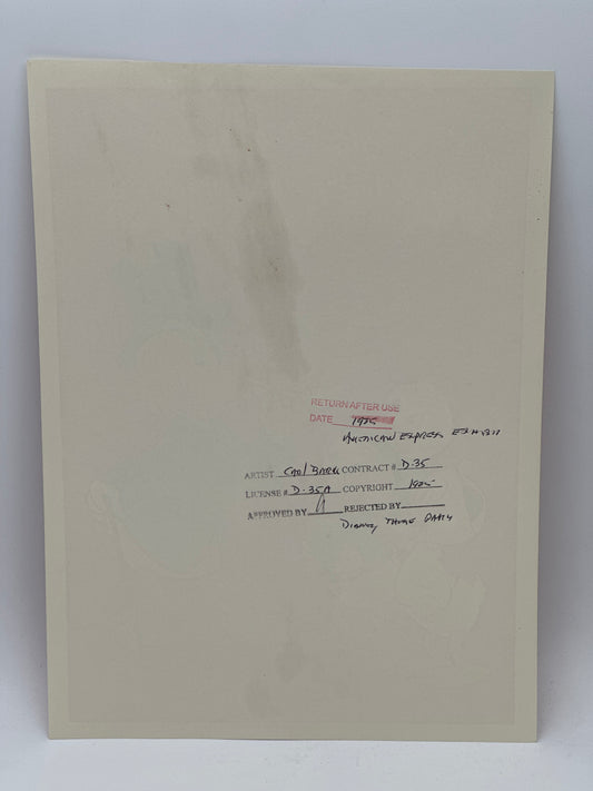 1985 Disney Uncle Scrooge Art Print – Carl Barks – American Express / Theme Parks Stamped Proof