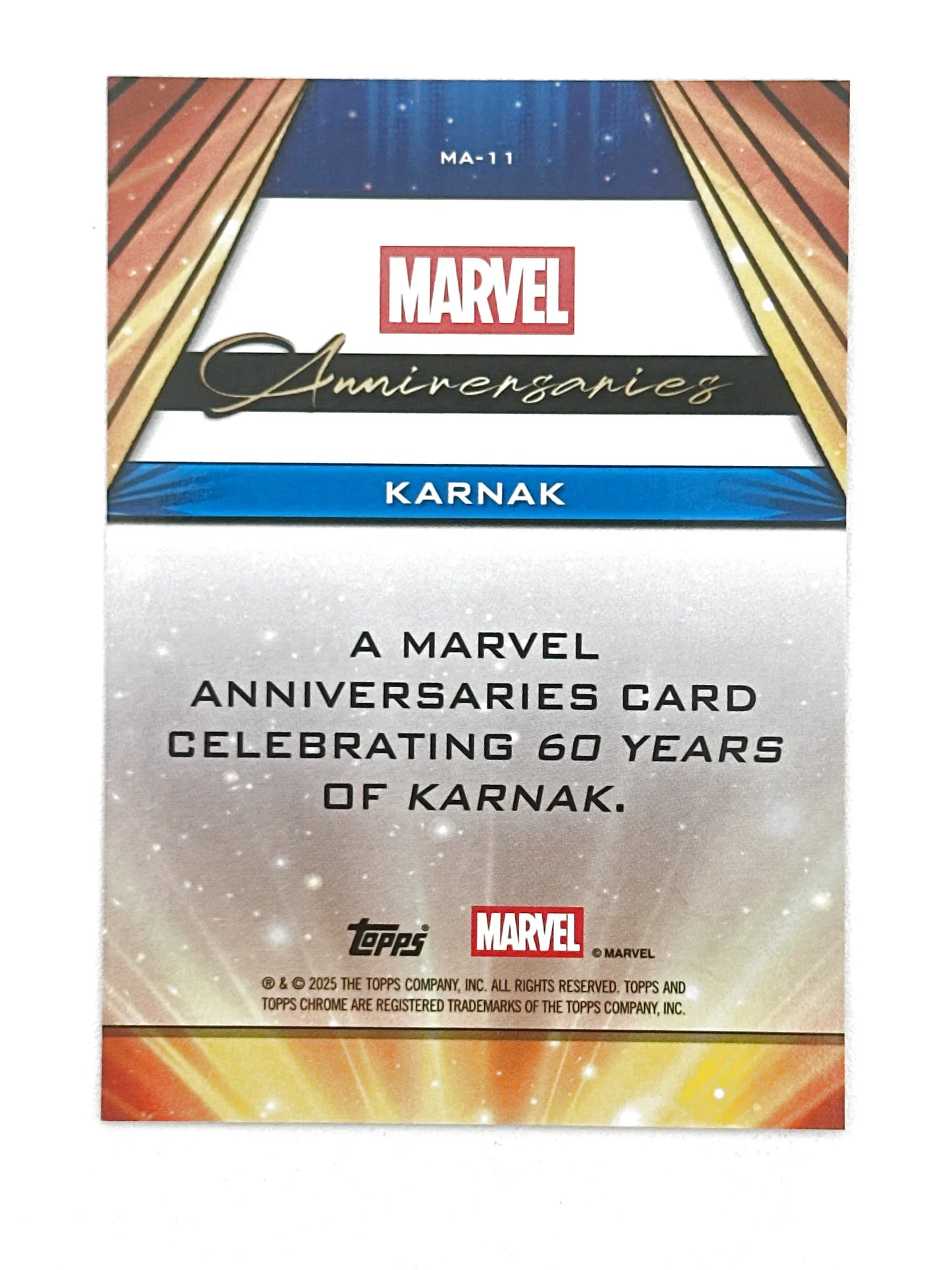 2025 Topps Marvel Chrome #000MA-11 Karnak Marvel Anniversaries - Glass City Comics & Collectibles