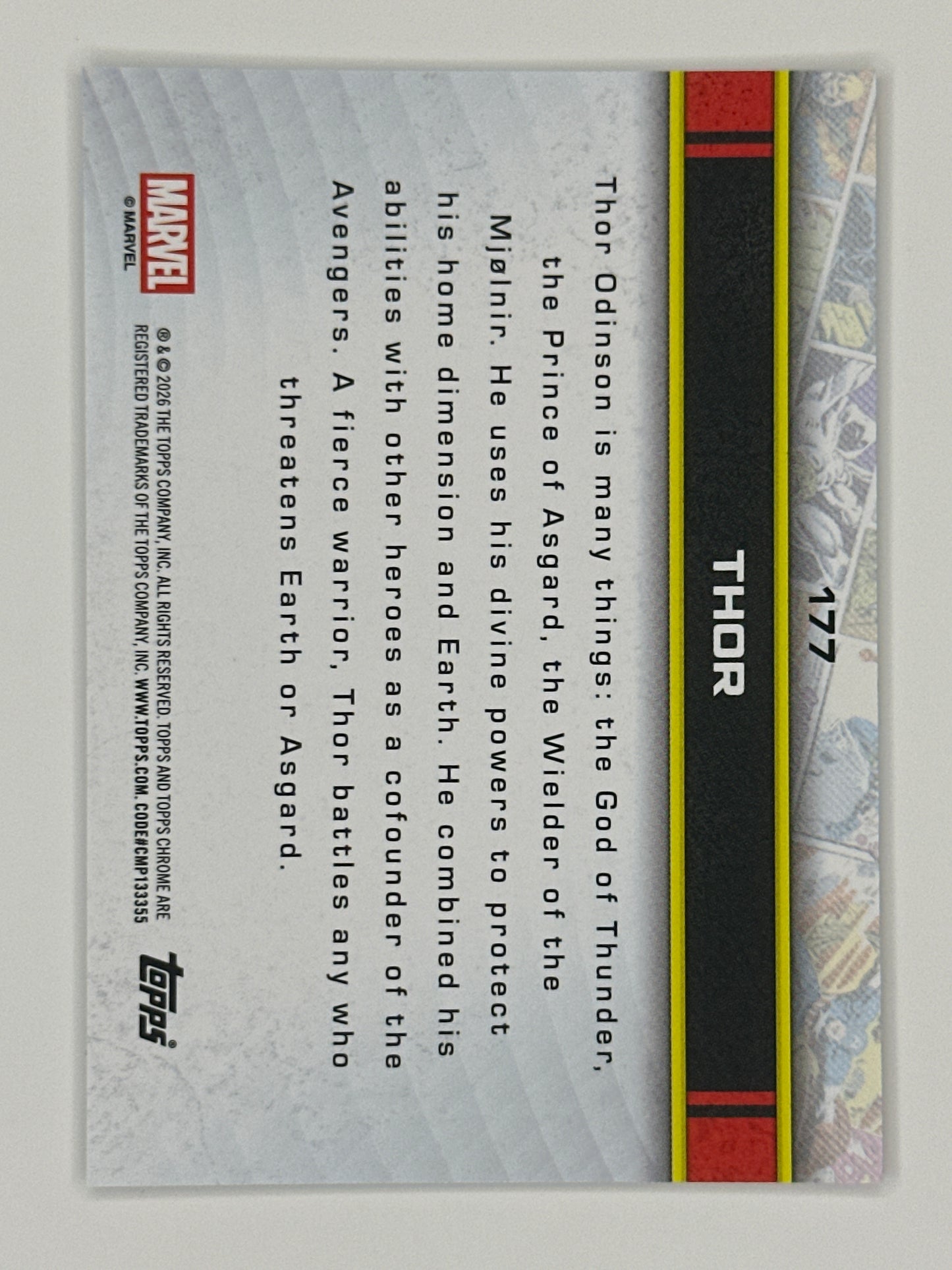 2026 Topps Marvel Chrome 177 Thor Base Card