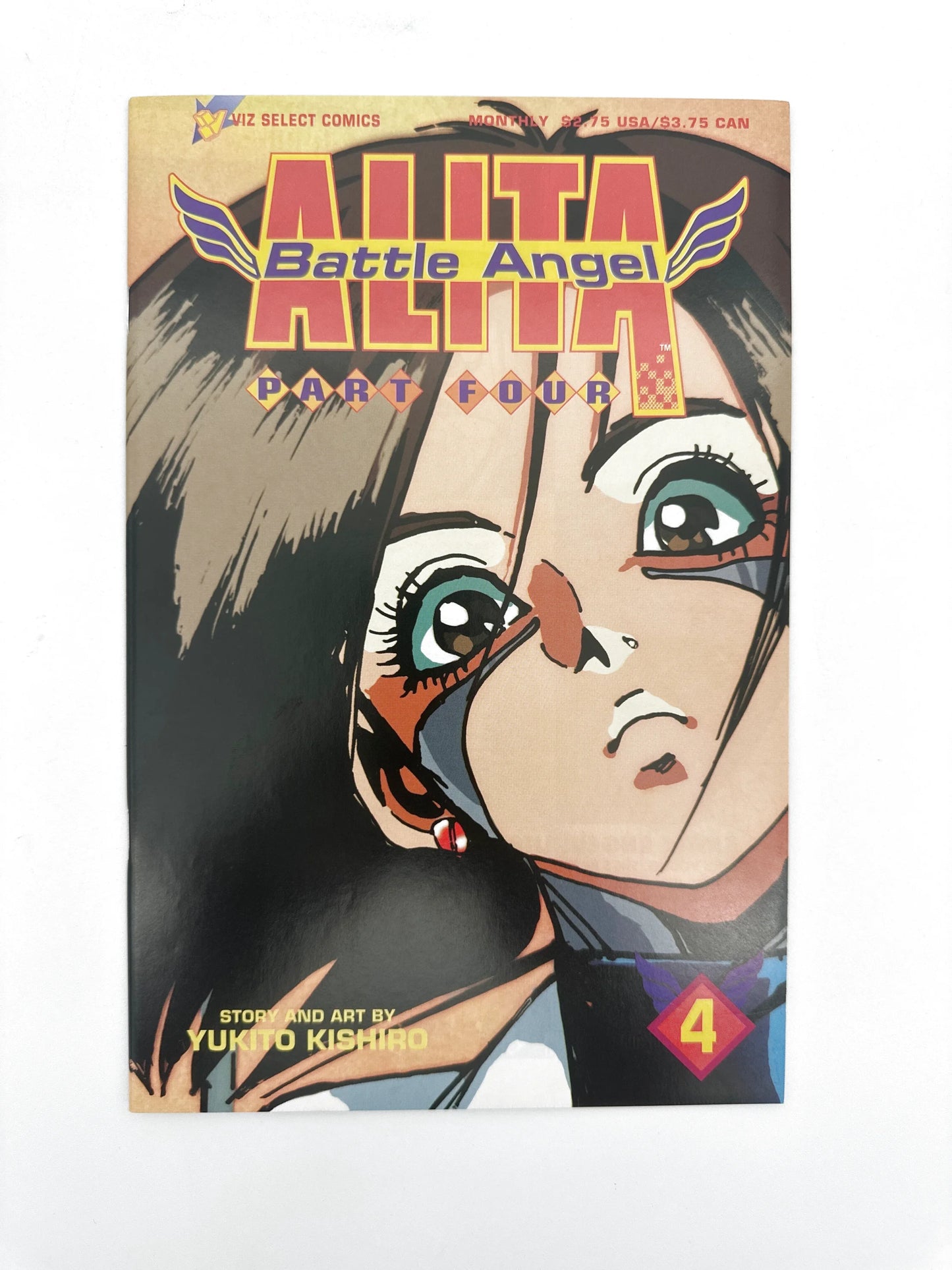 A manga comic book with a colorful illustration of a female character’s face