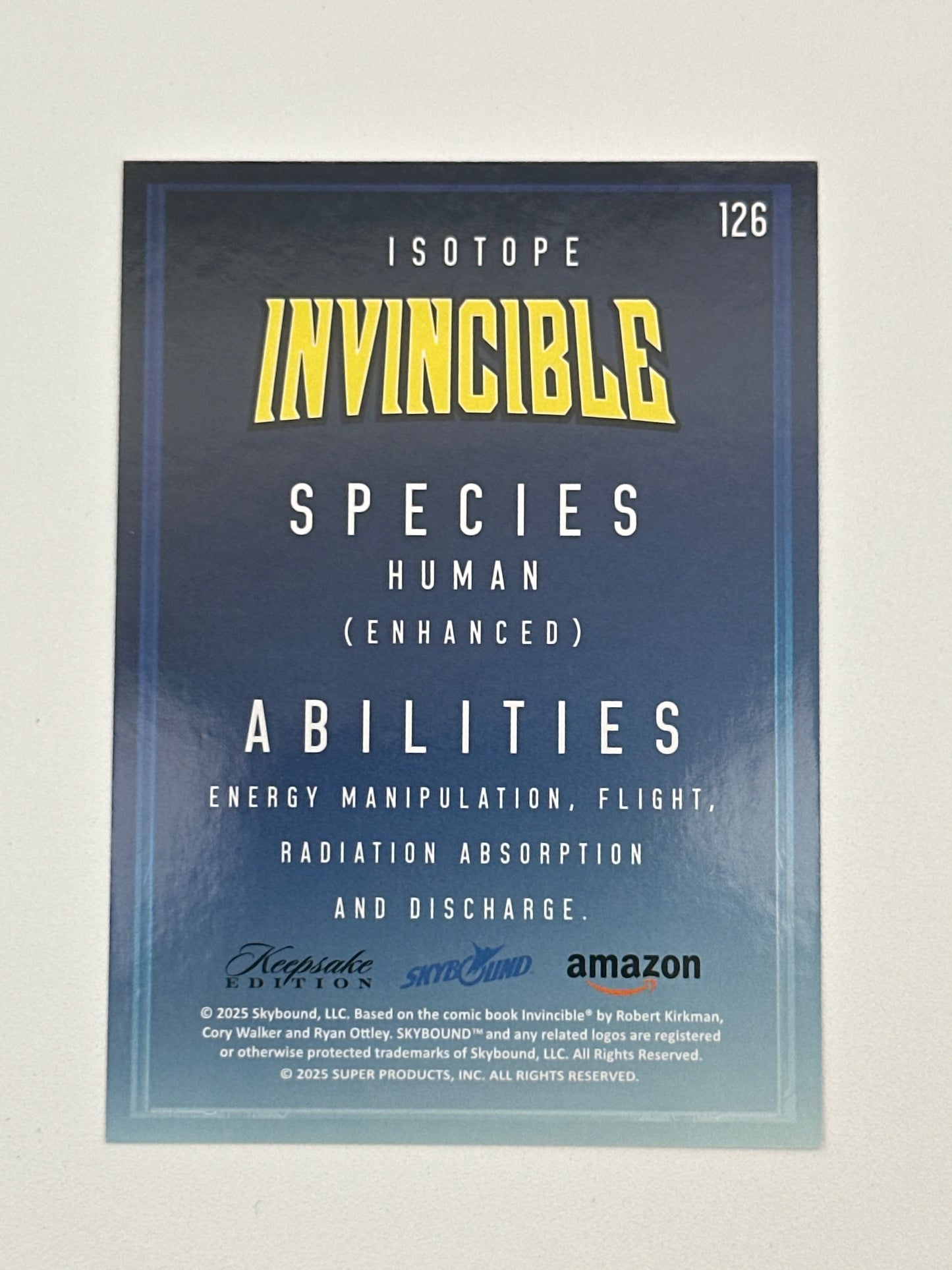 2025 Invincible Season 1 Keepsake Trading Card #126 Isotope Base Card