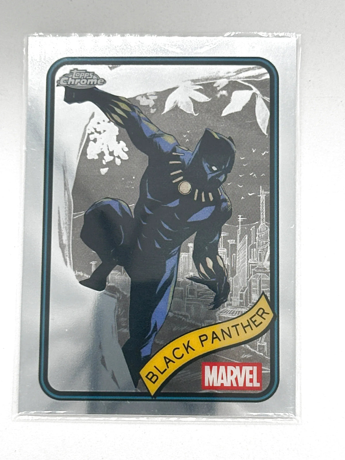 2025 Topps Marvel Chrome #136 Black Panther Base - Glass City Comics & Collectibles
