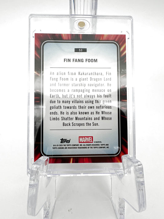 2025 Topps Marvel Chrome #053 Fin Fang Foom Rose Gold Mini Diamond Refractor 06/40