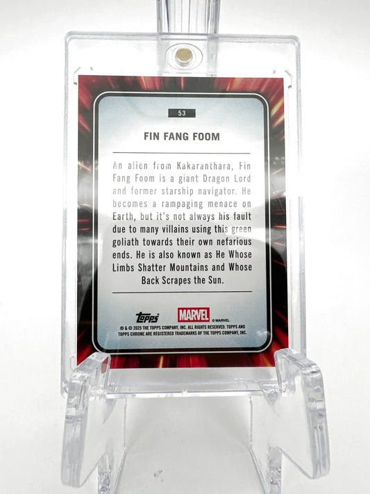 2025 Topps Marvel Chrome #053 Fin Fang Foom Rose Gold Mini Diamond Refractor 06/40 - Glass City Comics & Collectibles