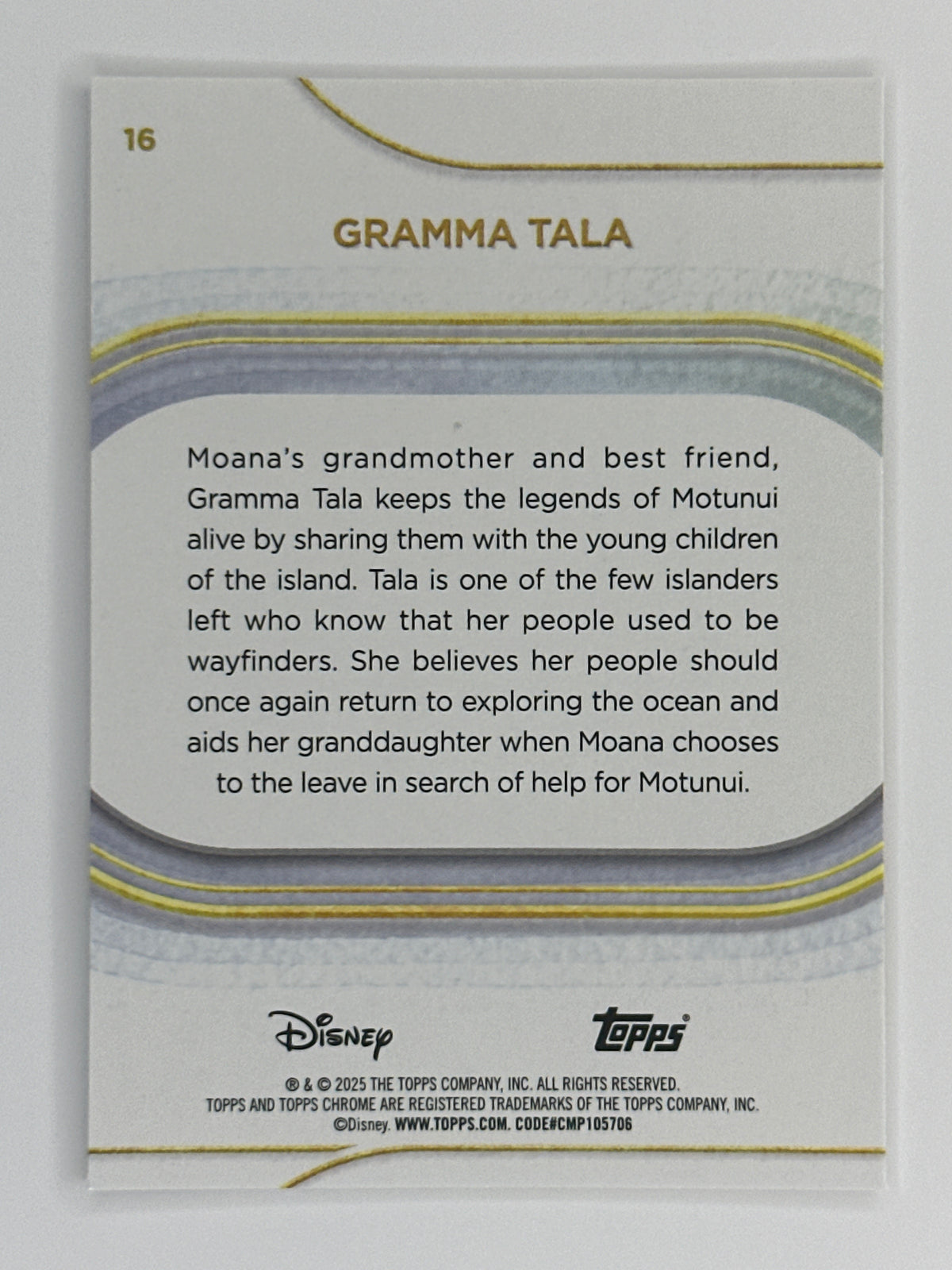 2025 Topps Disney Chrome 016 Gramma Tala Base Card