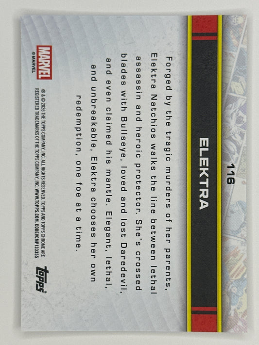 2026 Topps Marvel Chrome 116 Elektra Base Card