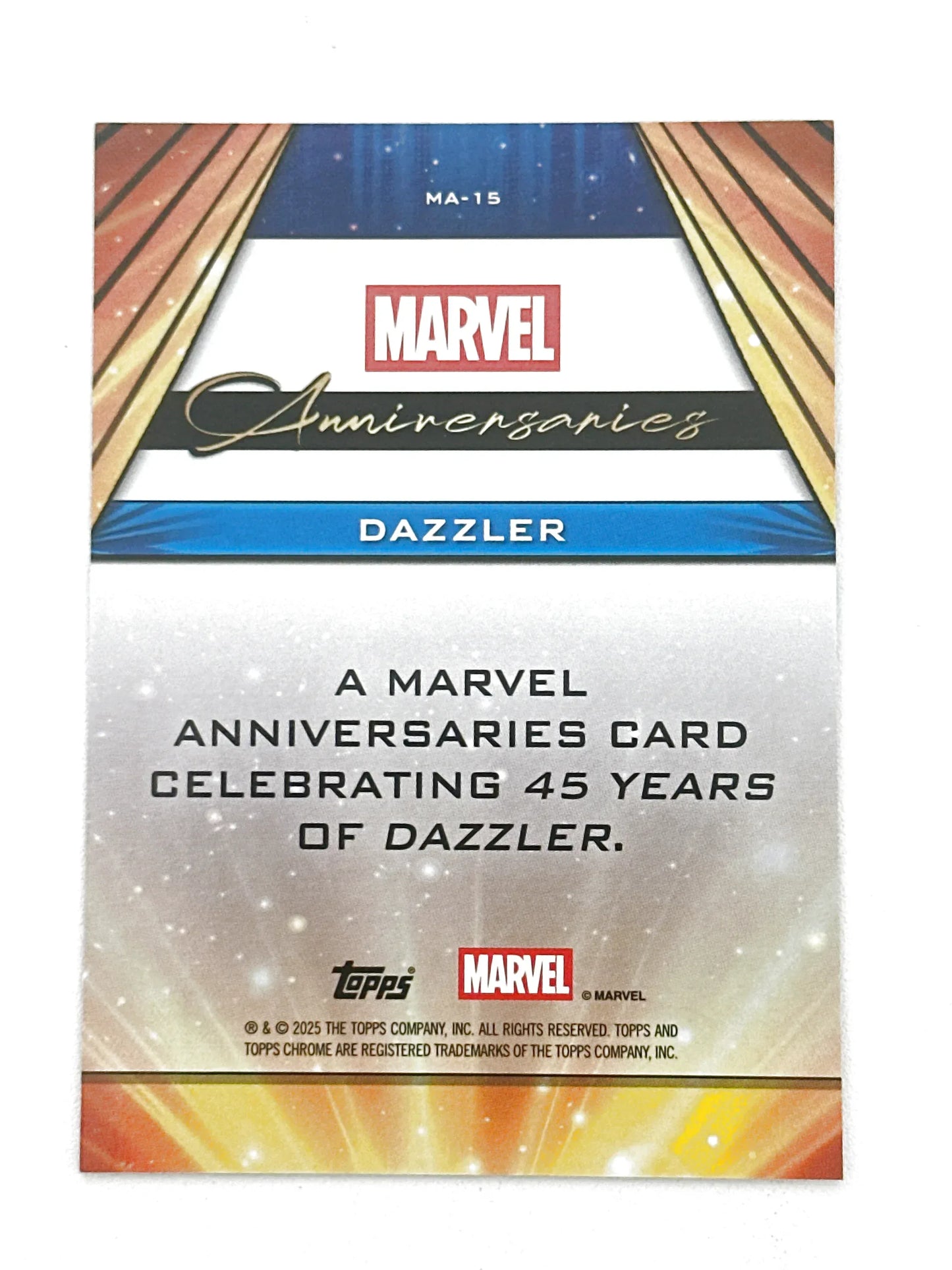 2025 Topps Marvel Chrome #000MA-15 Dazzler Marvel Anniversaries - Glass City Comics & Collectibles