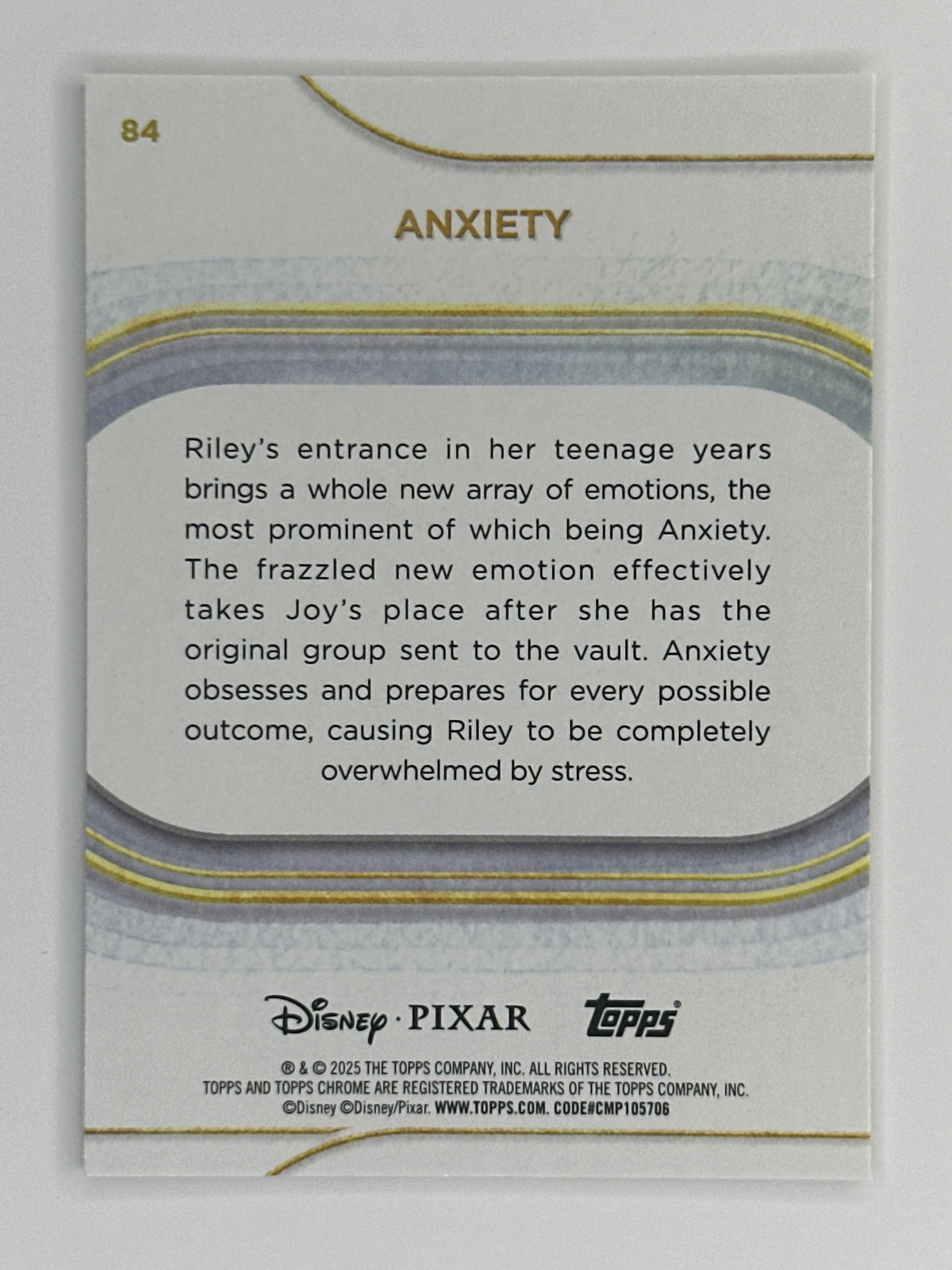 2025 Topps Disney Chrome 084 Anxiety Base Card