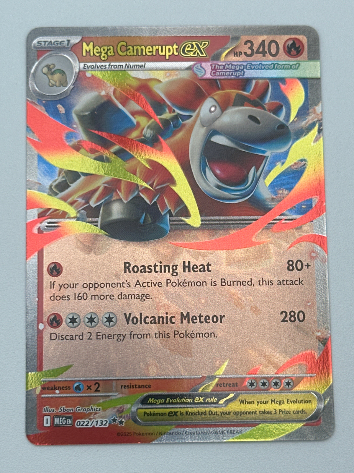 Pokémon Trading Card Game Mega Evolution MEG 022/132 Mega Camerupt ex Double Rare Card