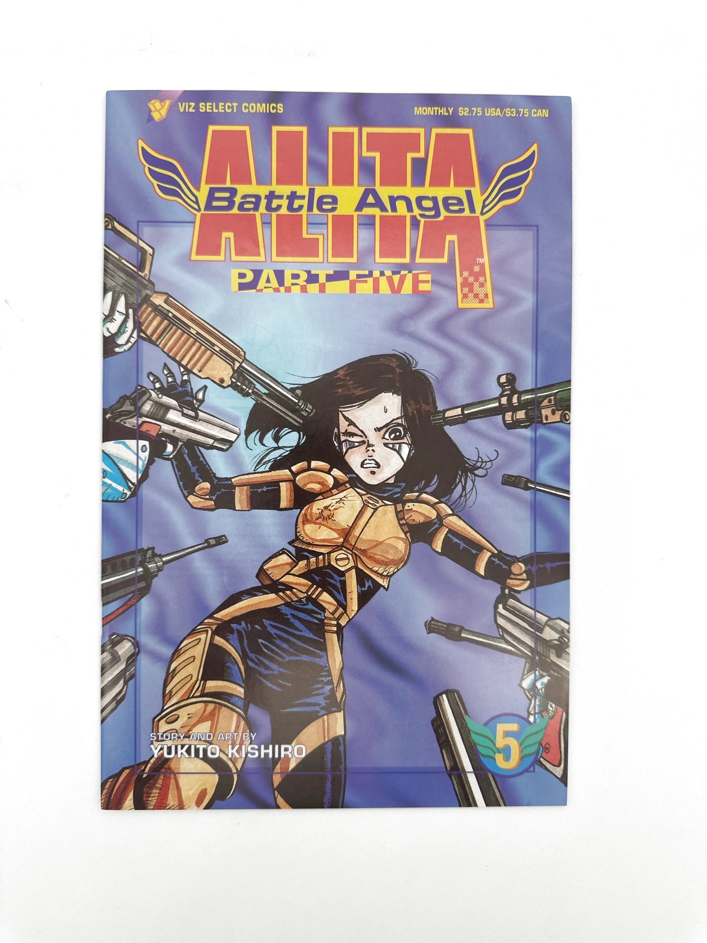 A comic book featuring ’Alita Battle Angel Part Five’ with a vibrant cover illustration