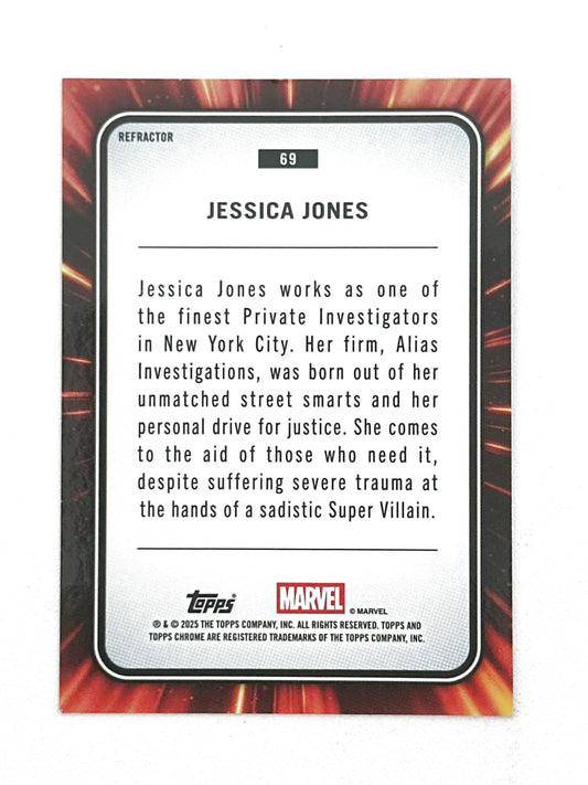2025 Topps Marvel Chrome #069 Jessica Jones Base Refractor - Glass City Comics & Collectibles