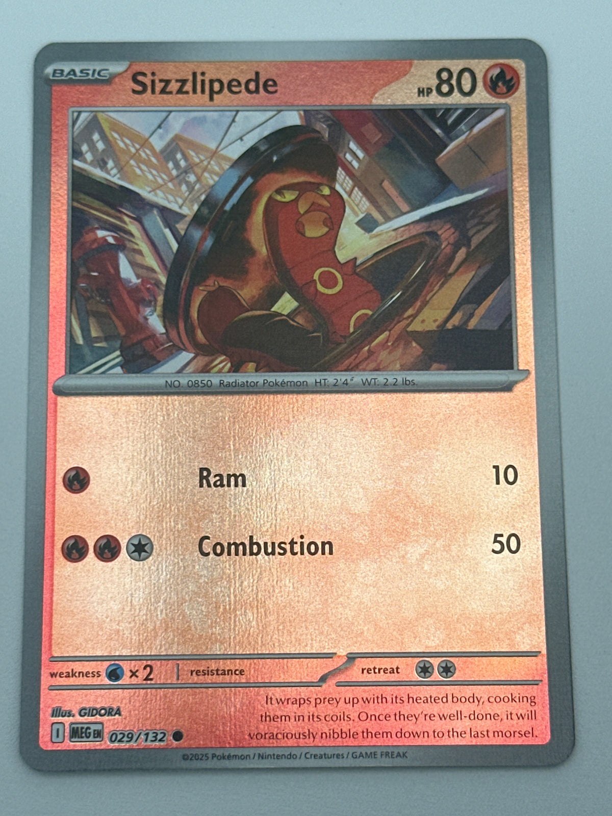 Pokémon Trading Card Game Mega Evolution MEG 029/132 Sizzlipede Reverse Holo Card