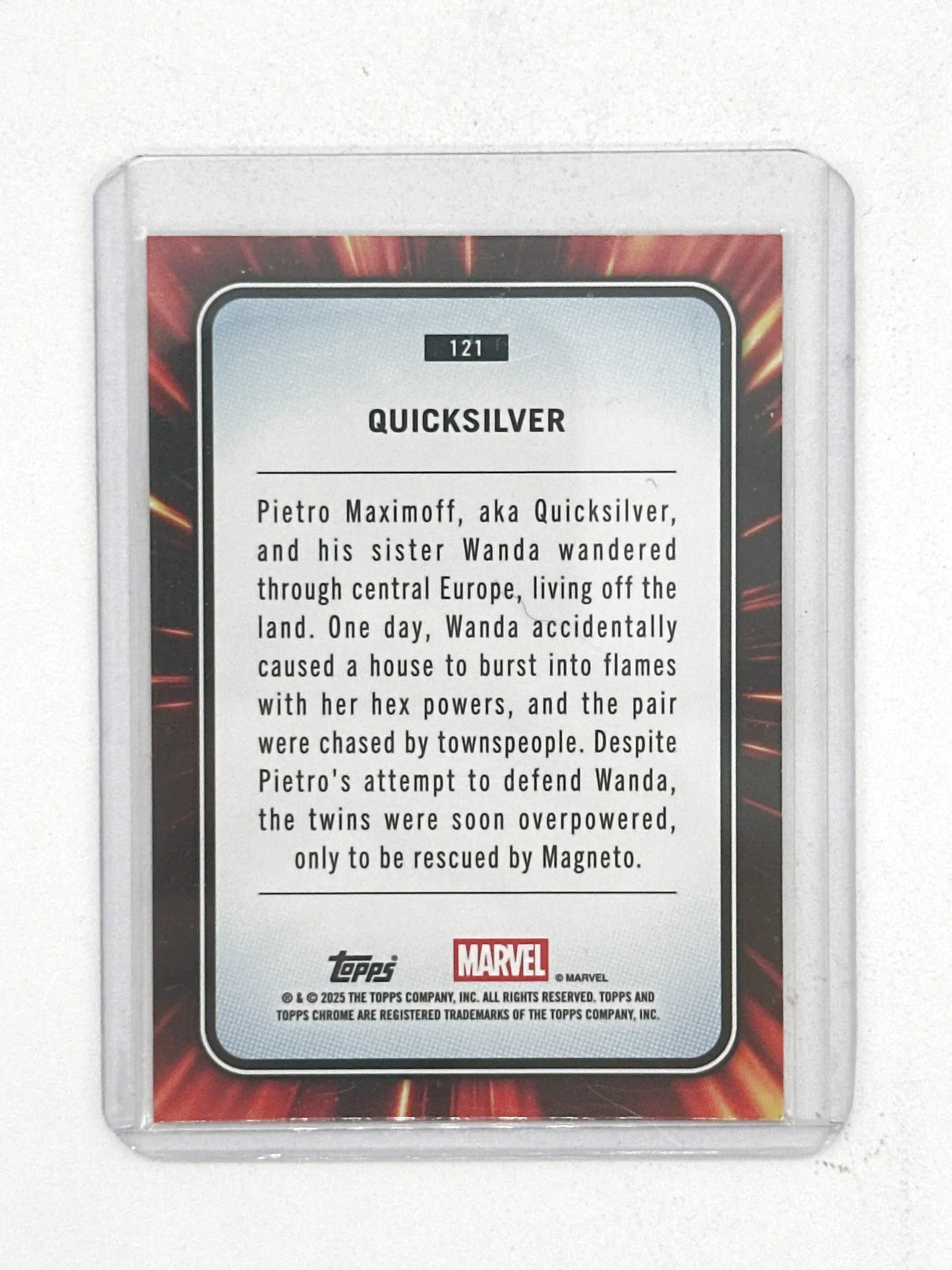 2025 Topps Marvel Chrome #121 Quicksilver Yellow Lava Refractor - Glass City Comics & Collectibles