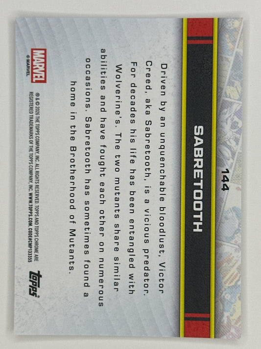 2026 Topps Marvel Chrome 144 Sabretooth Base Card