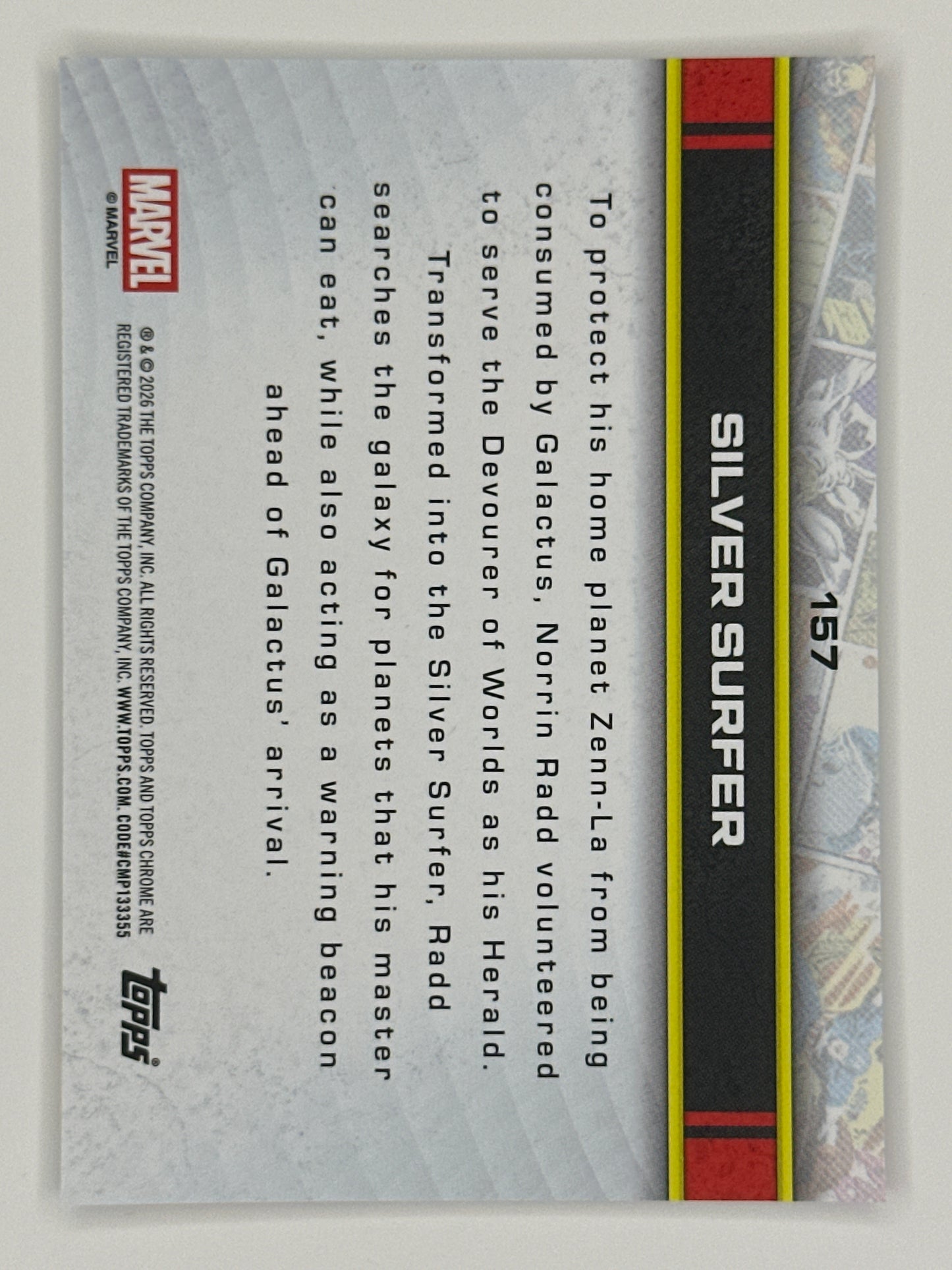 2026 Topps Marvel Chrome 157 Silver Surfer Base Card