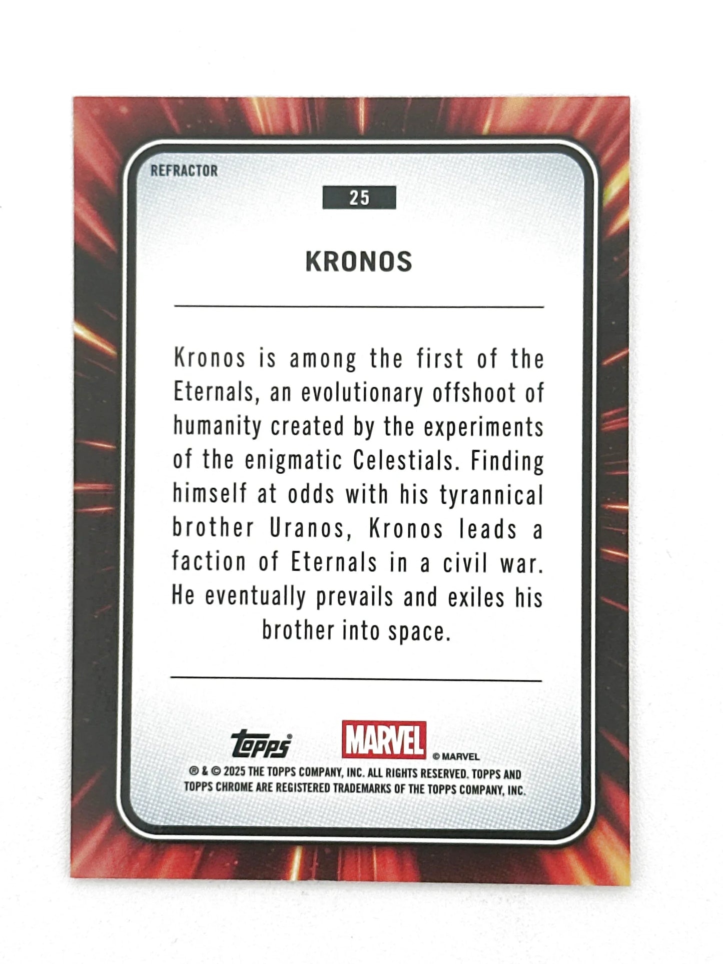 2025 Topps Marvel Chrome #025 Kronos Base Refractor - Glass City Comics & Collectibles