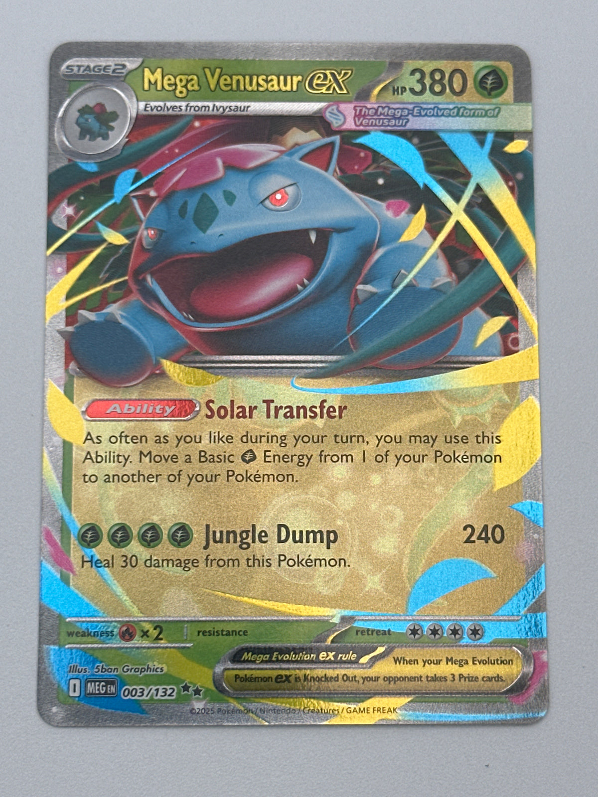 Pokémon Trading Card Game Mega Evolution MEG 003/132 Mega Venusaur ex Double Rare Card