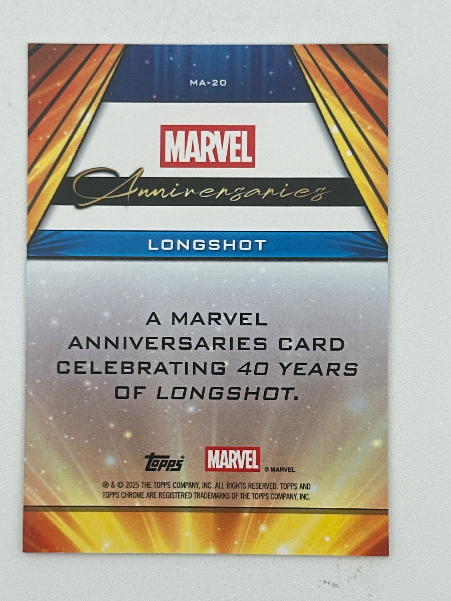 Marvel Topps Chrome Anniversaries Longshot