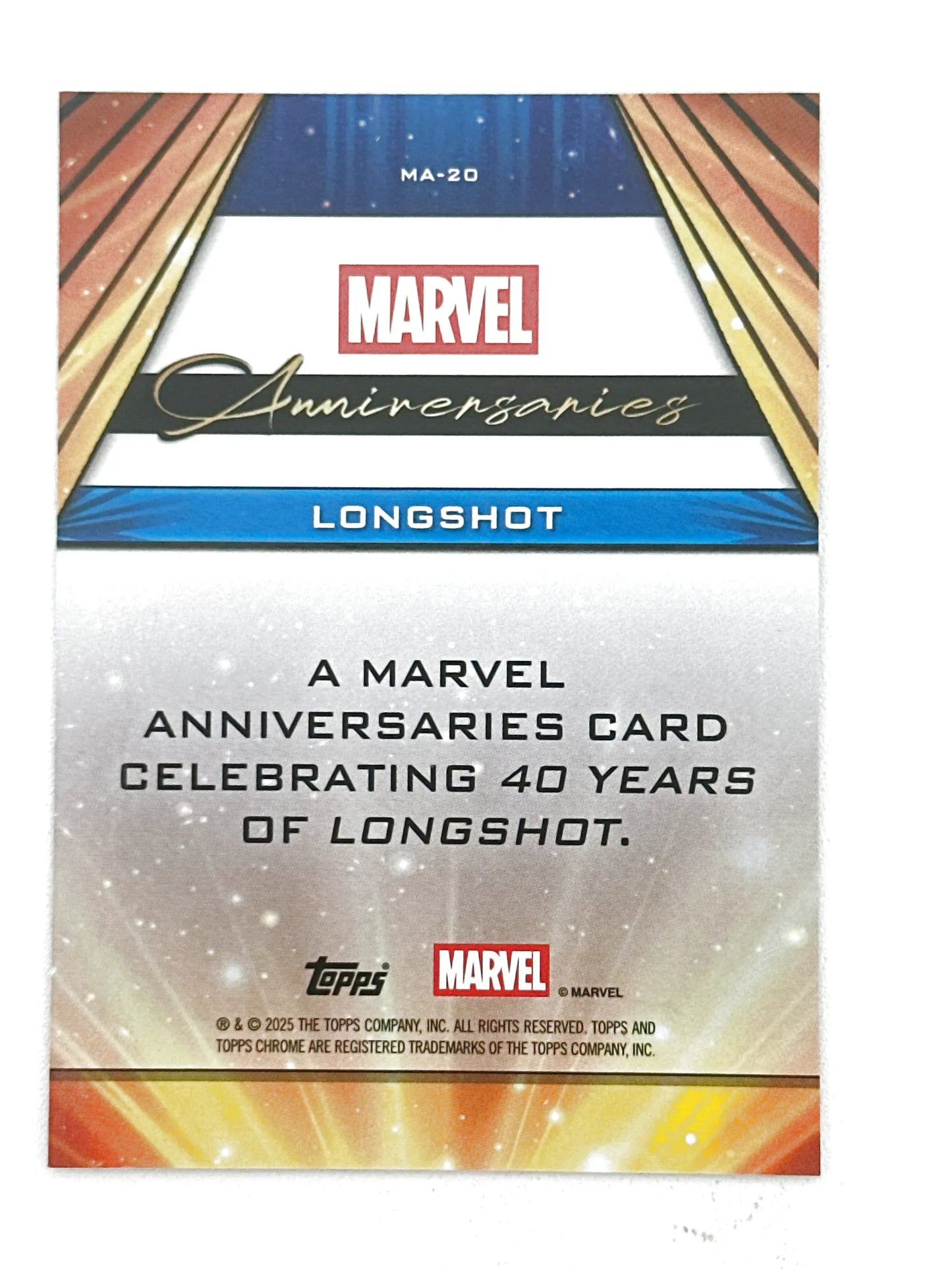 2025 Topps Marvel Chrome #000MA-20 Longshot Marvel Anniversaries - Glass City Comics & Collectibles