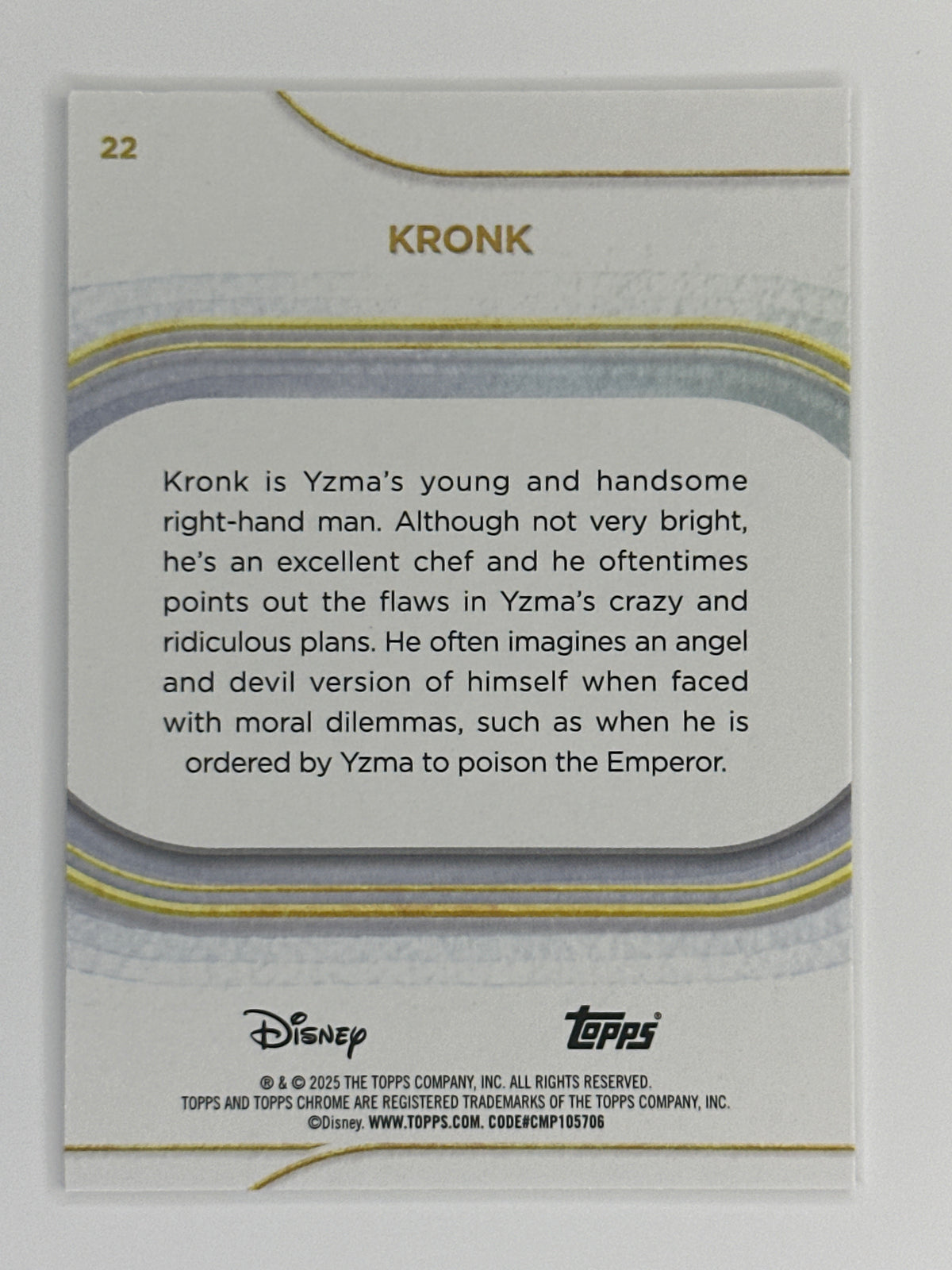 2025 Topps Disney Chrome 022 Kronk Base Card