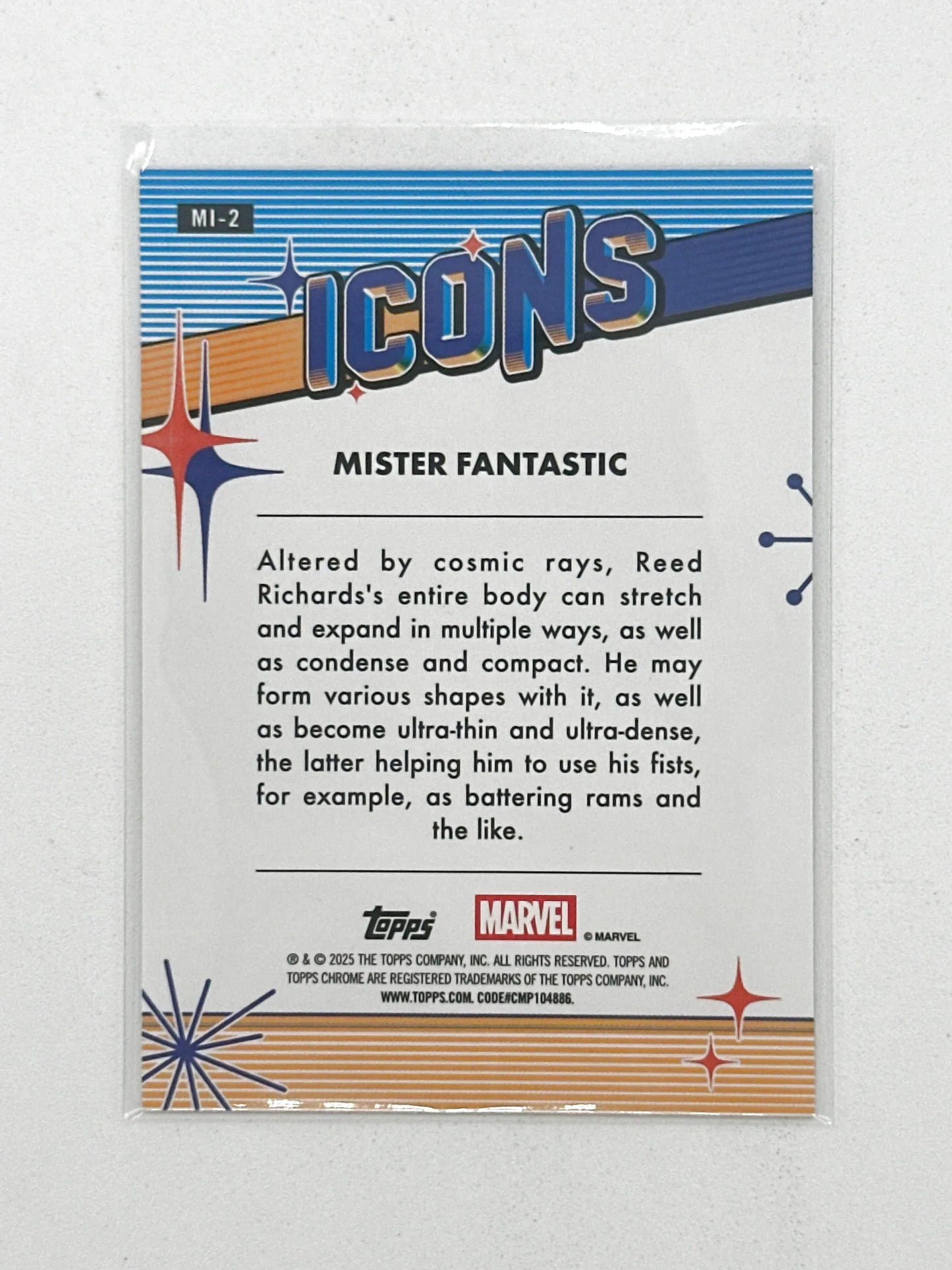2025 Topps Marvel Chrome #000MI-2 Mister Fantastic Icons - Glass City Comics & Collectibles