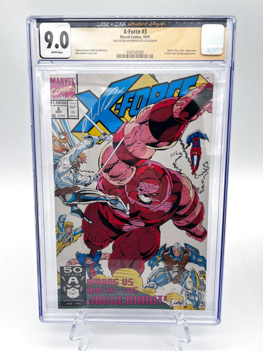 X-Force #3 Rob Liefeld Autographed Graded