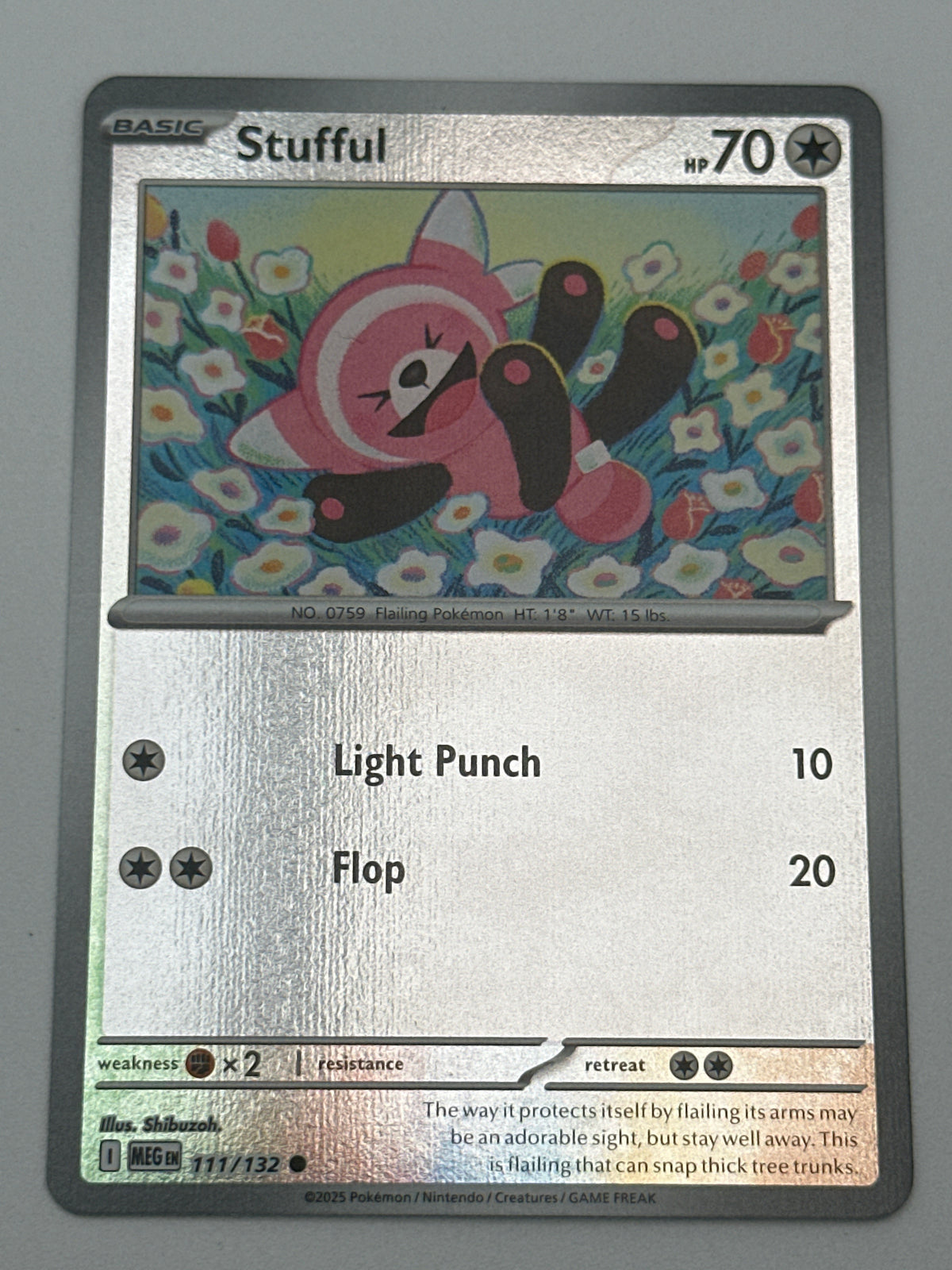 Pokémon Trading Card Game Mega Evolution MEG 111/132 Stufful Reverse Holo Card