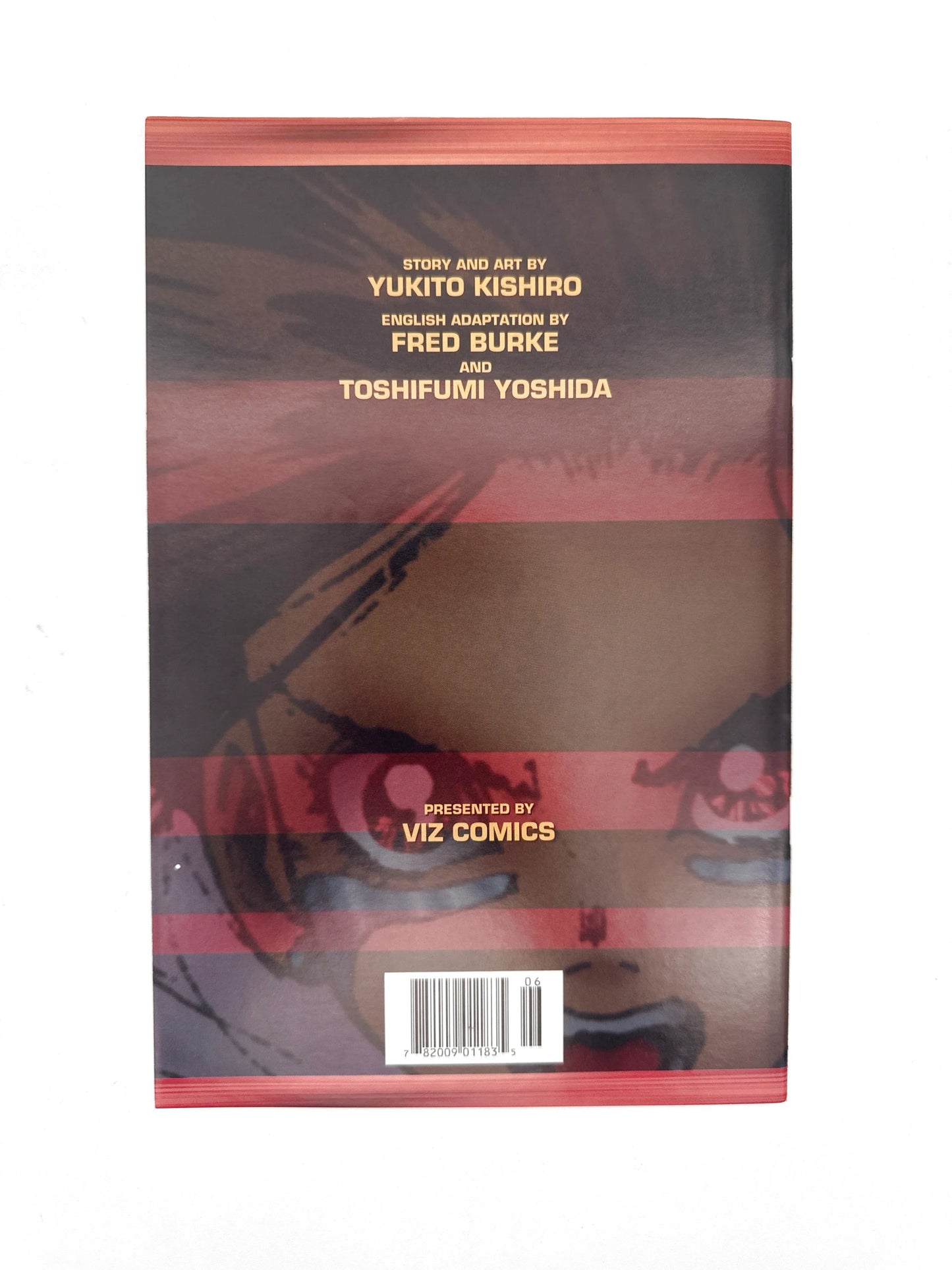 Manga comic book with a dark cover and red accents.