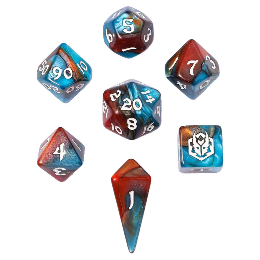 Mini Polymer RPG Dice Set – Bard's Cloak (7-Piece Set)
