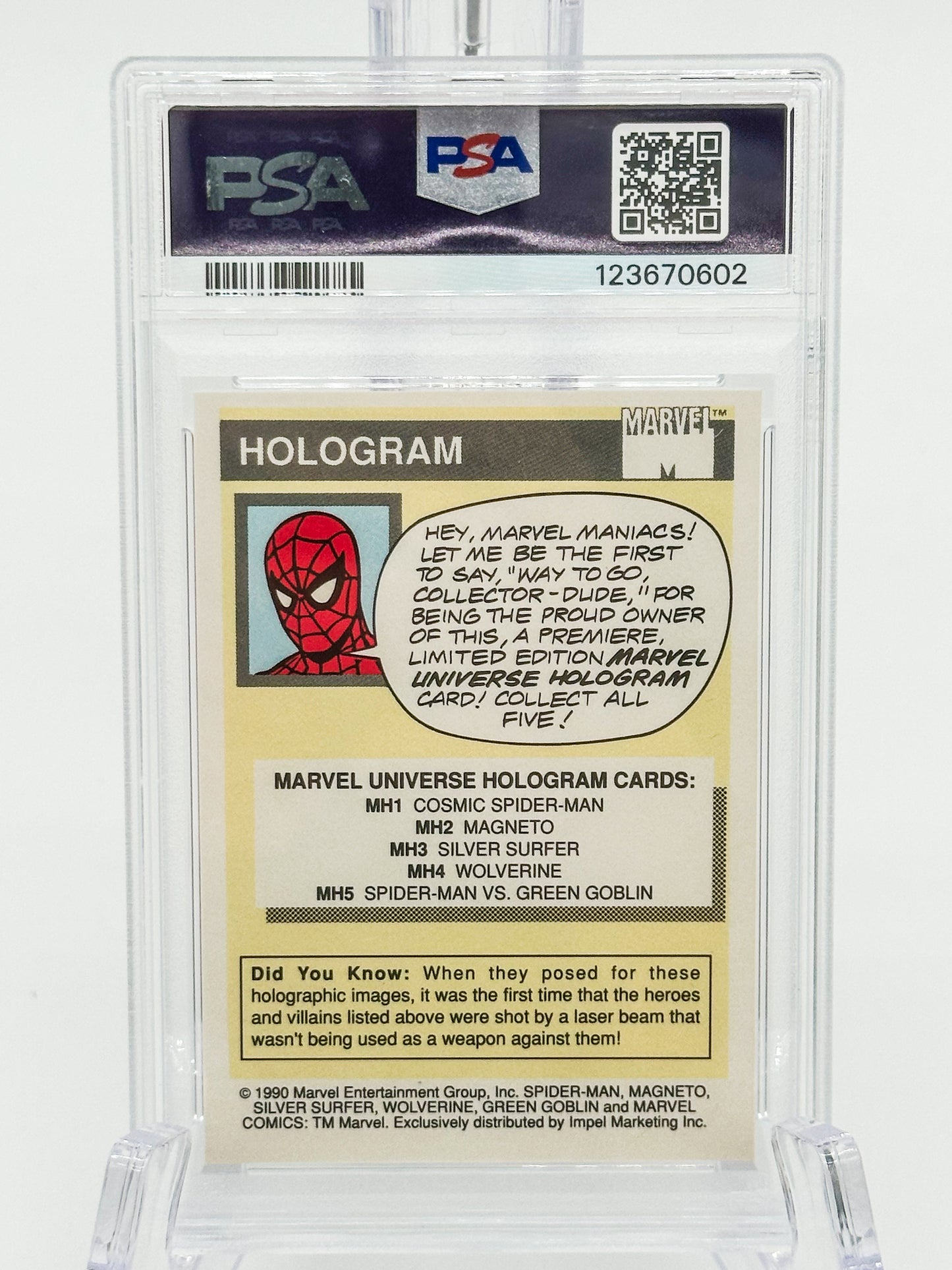 1990 Impel Marvel Universe Series I #000MH4 Wolverine Hologram PSA 7