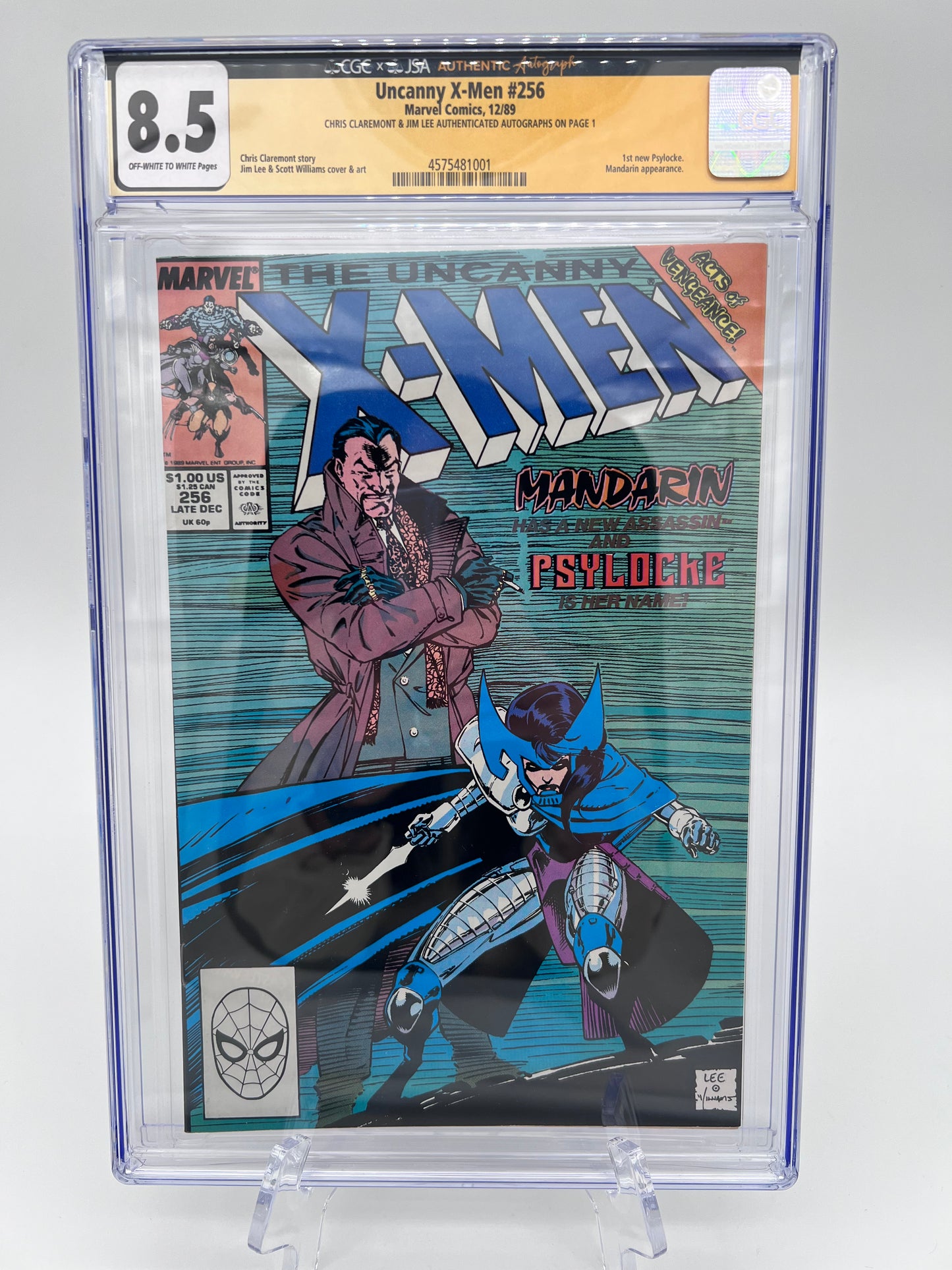 Uncanny X-Men #256 Signature Graded Chris Claremont & Jim Lee