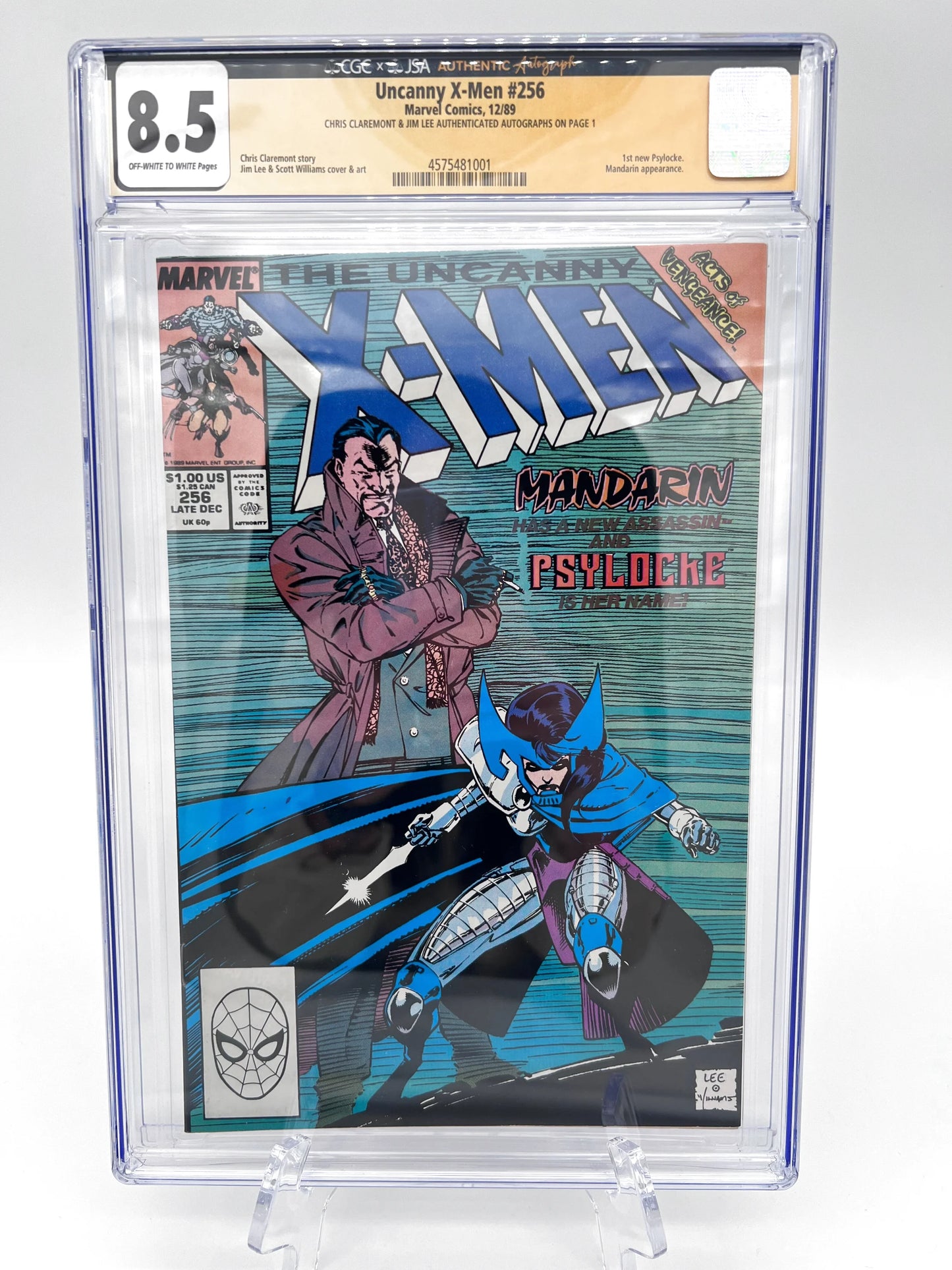 Uncanny X-Men #256 Signature Graded Chris Claremont & Jim Lee