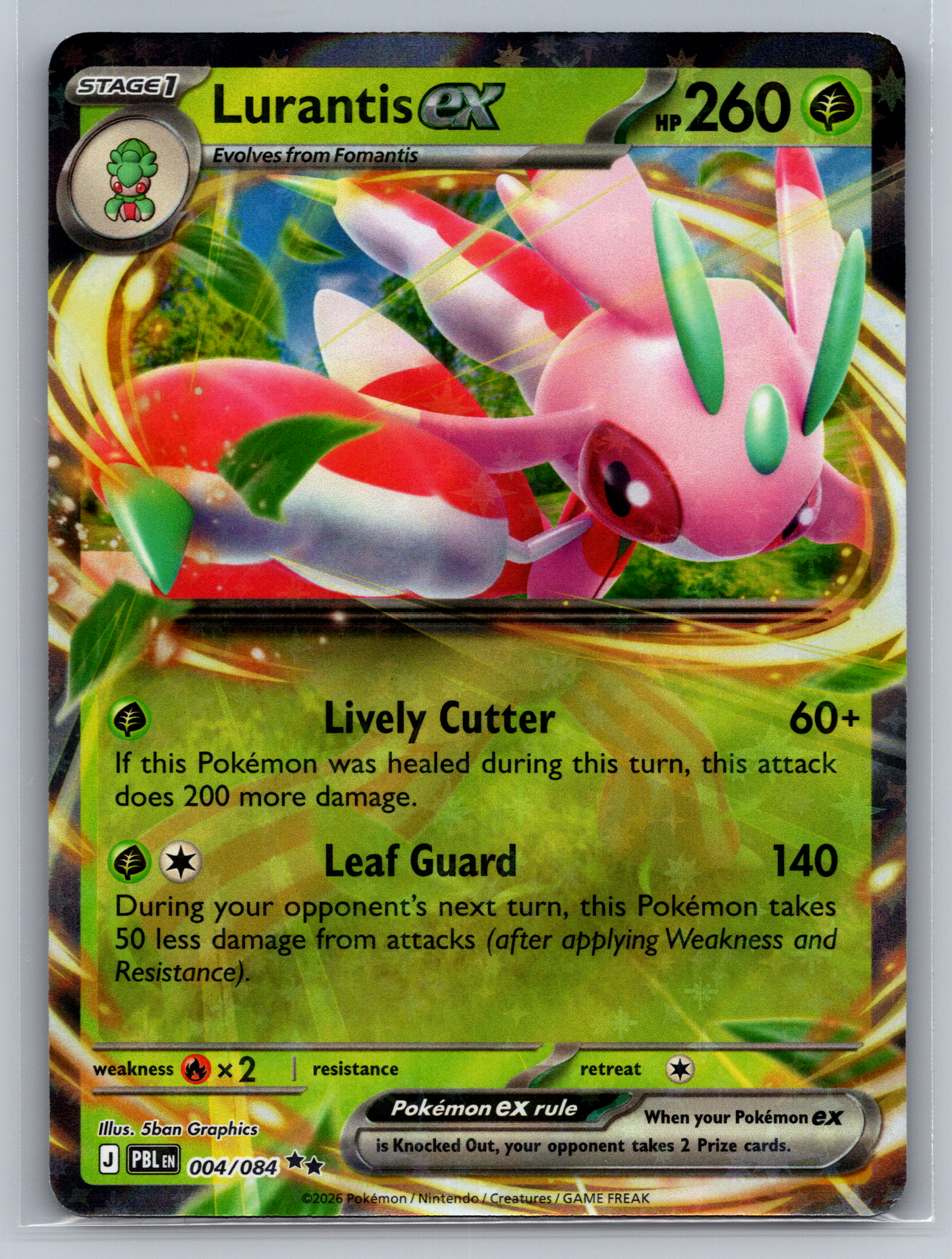 Pokémon Trading Card Game Mega Evolution Pitch Black PBL 004/084 Lurantis ex Card
