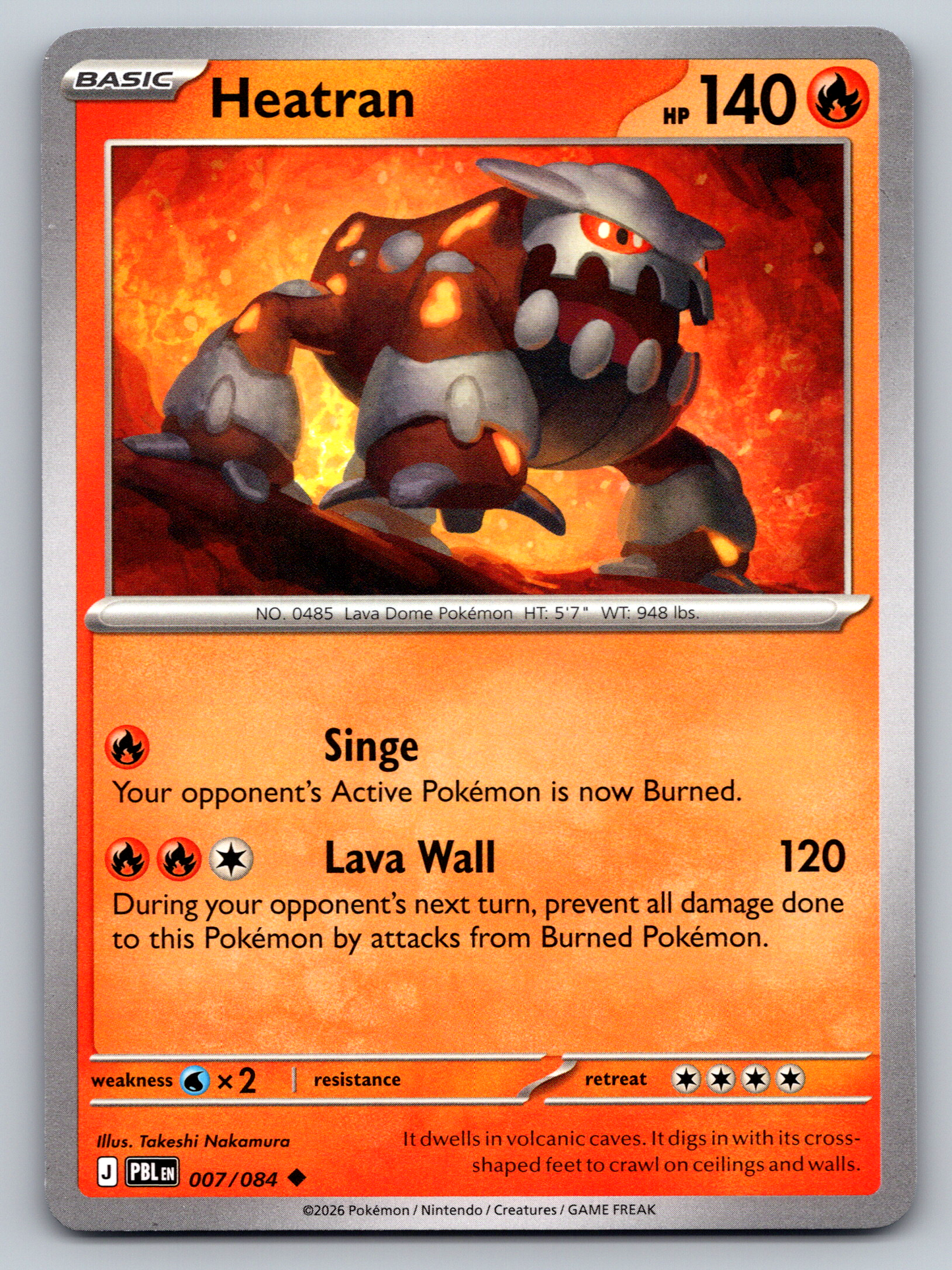 Pokémon Trading Card Game Mega Evolution Pitch Black PBL 007/084 Heatran Card