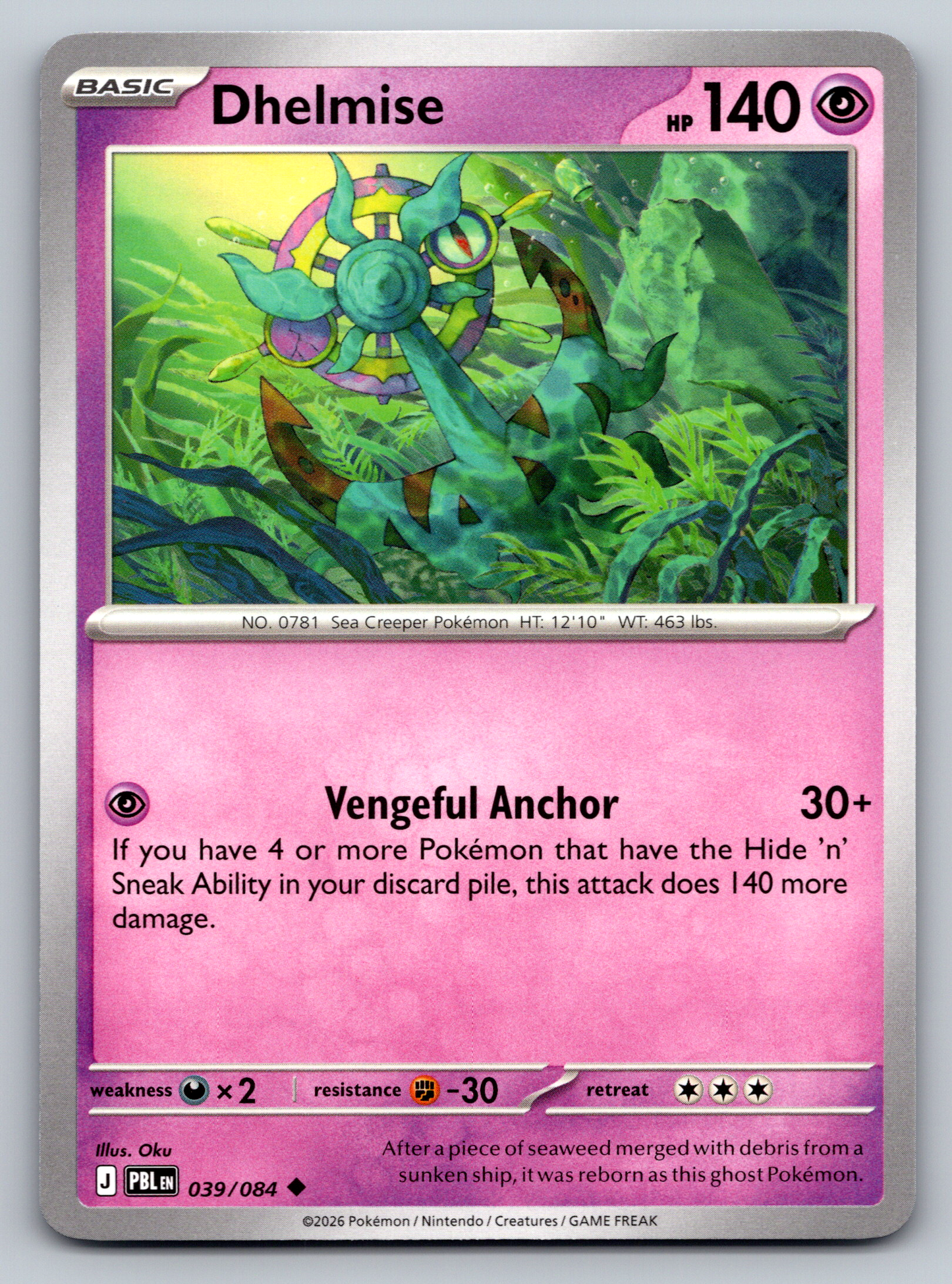 Pokémon Trading Card Game Mega Evolution Pitch Black PBL 039/084 Dhelmise Card