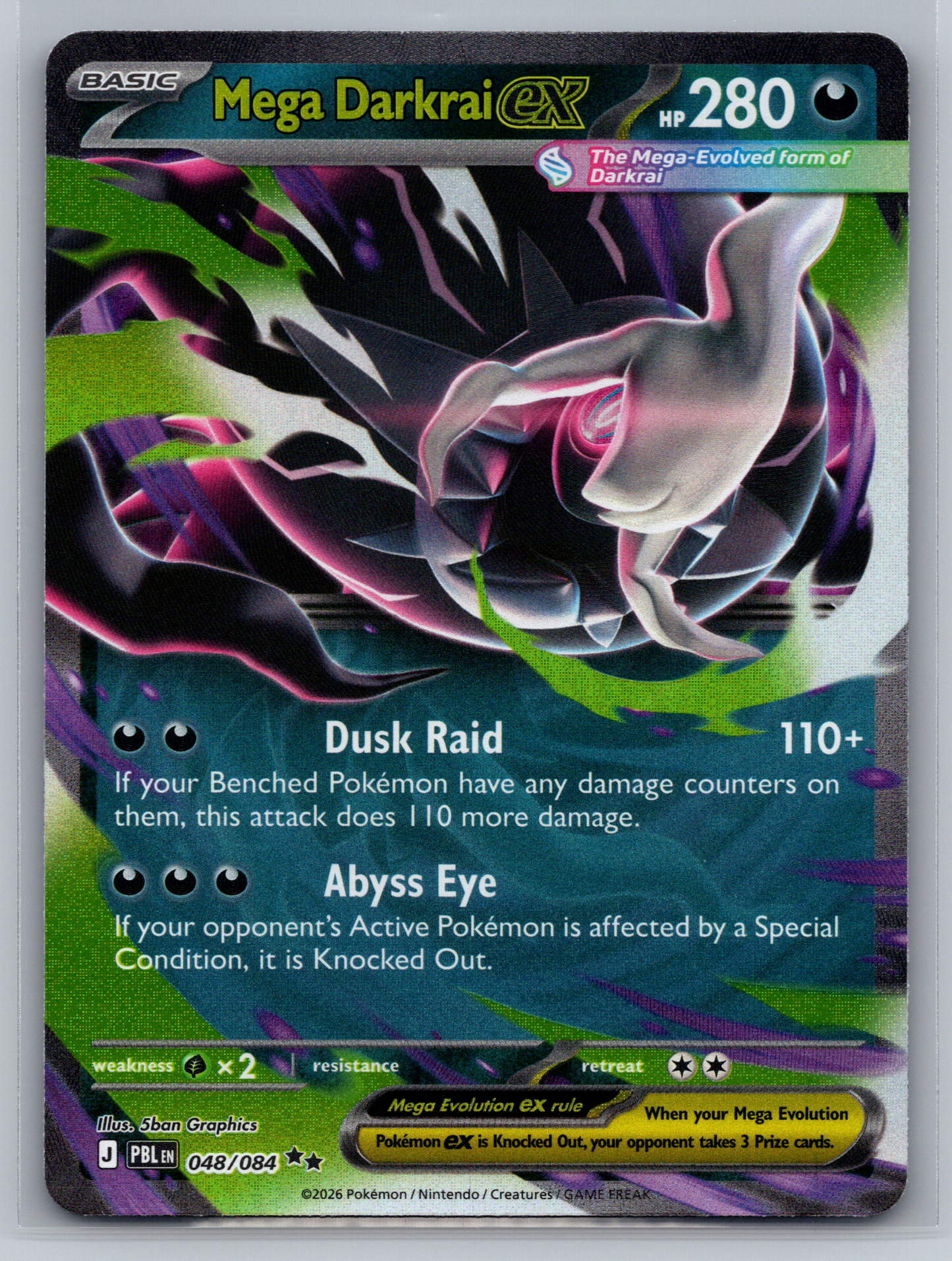 Pokémon Trading Card Game Mega Evolution Pitch Black PBL 048/084 Mega Darkrai ex Card
