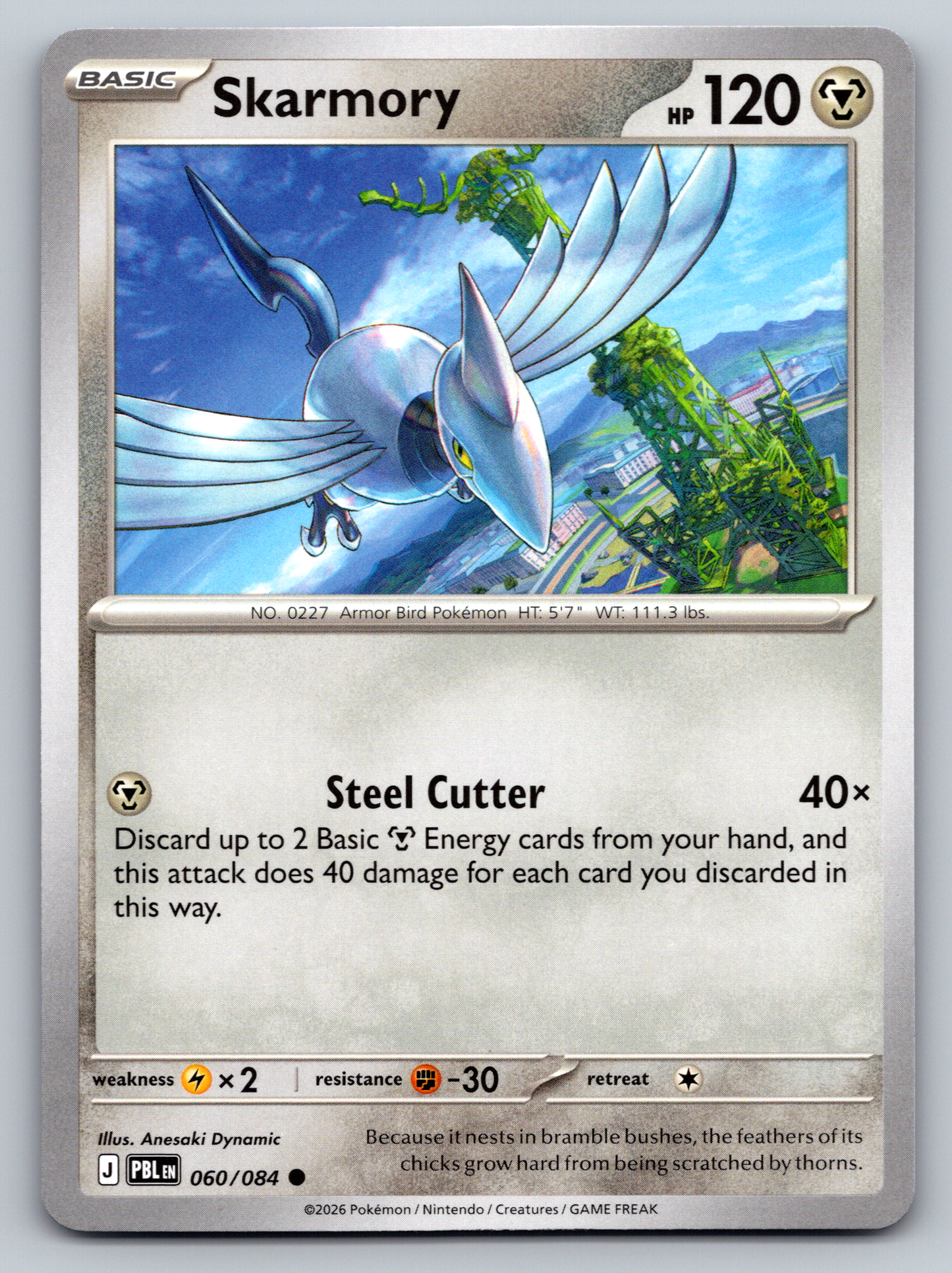 Pokémon Trading Card Game Mega Evolution Pitch Black PBL 060/084 Skarmory Card