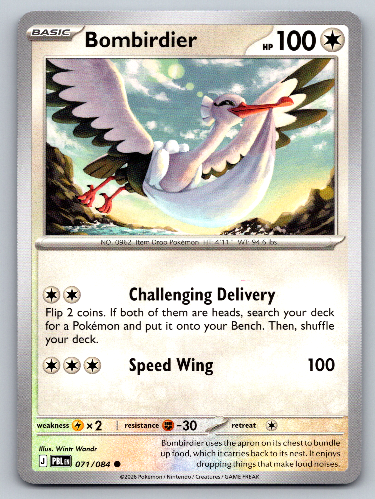 Pokémon Trading Card Game Mega Evolution Pitch Black PBL 071/084 Bombirdier Card